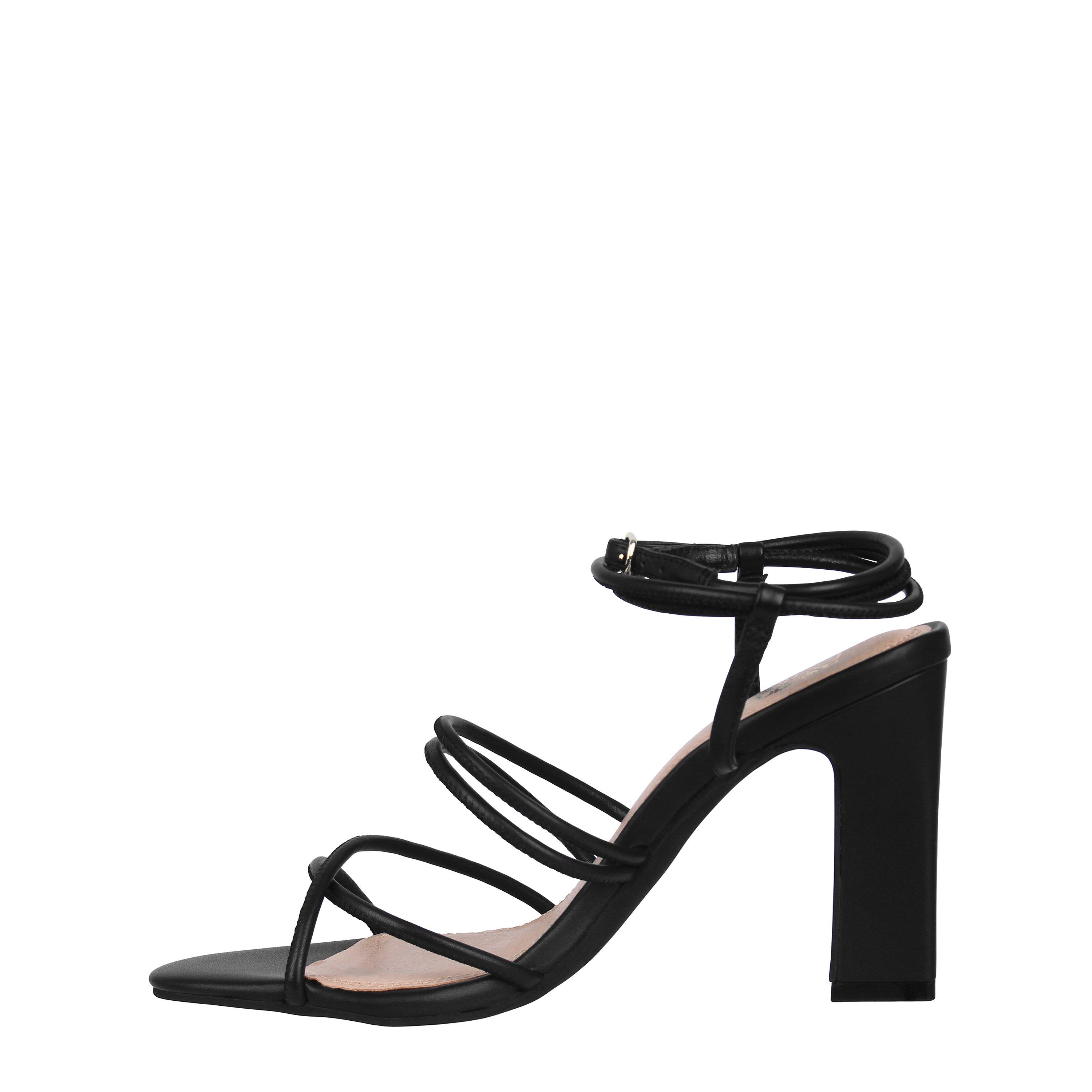 Black Leather - Biba - Women's Selita Heeled Sandals - 4