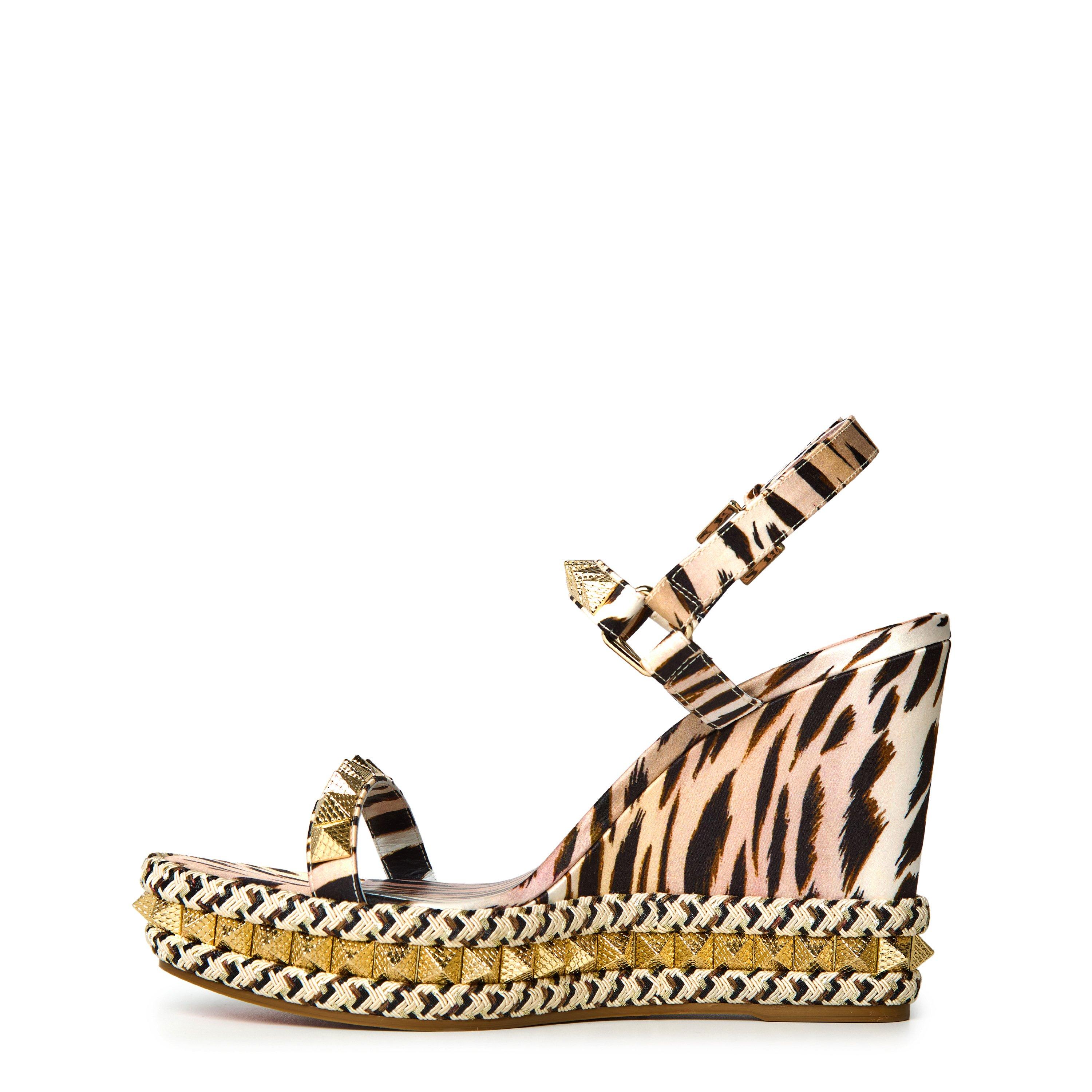 Vintage Rose - Christian Louboutin - Women's Pyraclou Leather Espadrilles, 110mm - 2