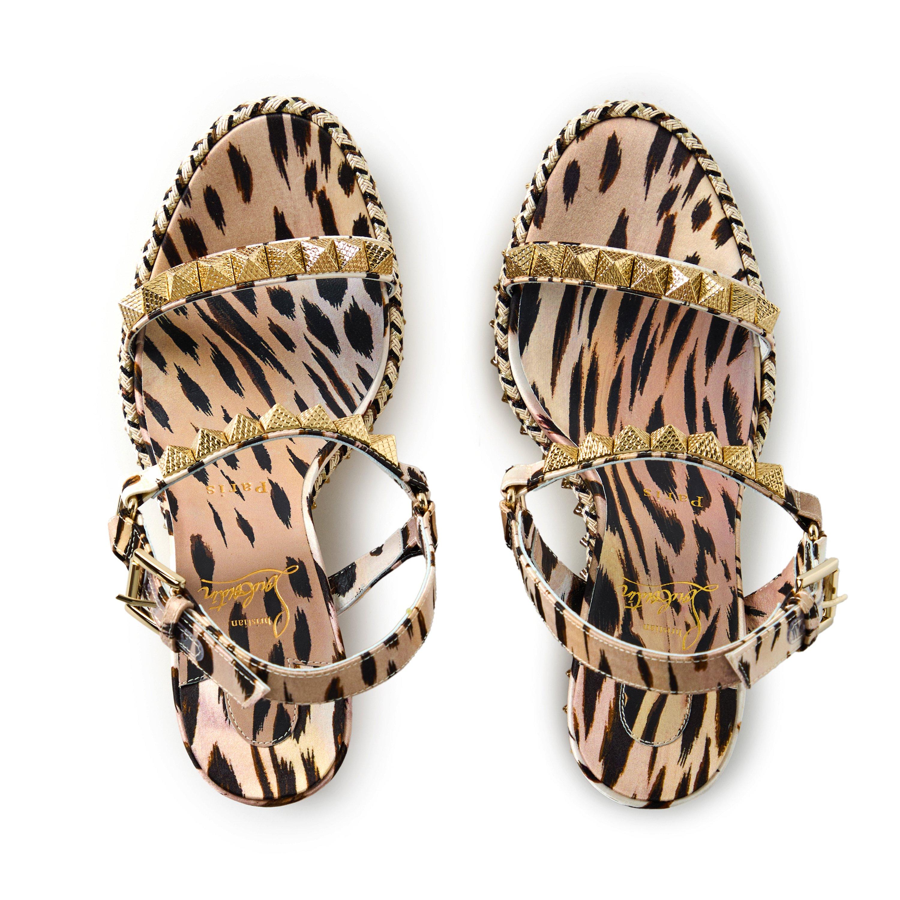 Vintage Rose - Christian Louboutin - Women's Pyraclou Leather Espadrilles, 110mm - 5