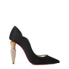 Christian Louboutin Lipstrass Crêpe Crystal-Embellished Pumps