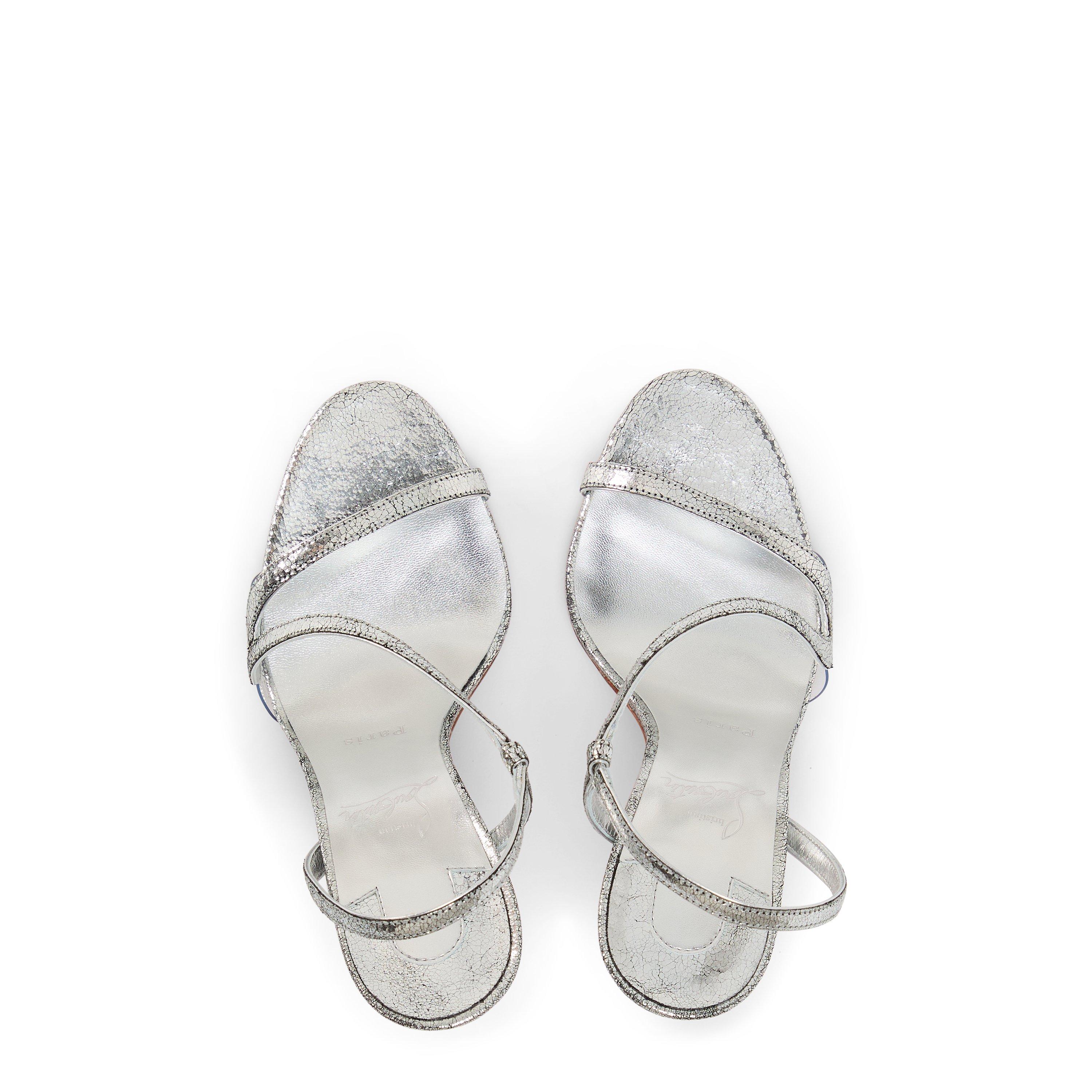 Silver - Christian Louboutin - Women's Leather Rosalie Sandals, 100mm - 5