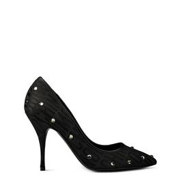 Moschino Allover Logo Rhinestone Pumps