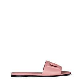 Dolce and Gabbana Women'S Embossed Leather Bianca Sliders