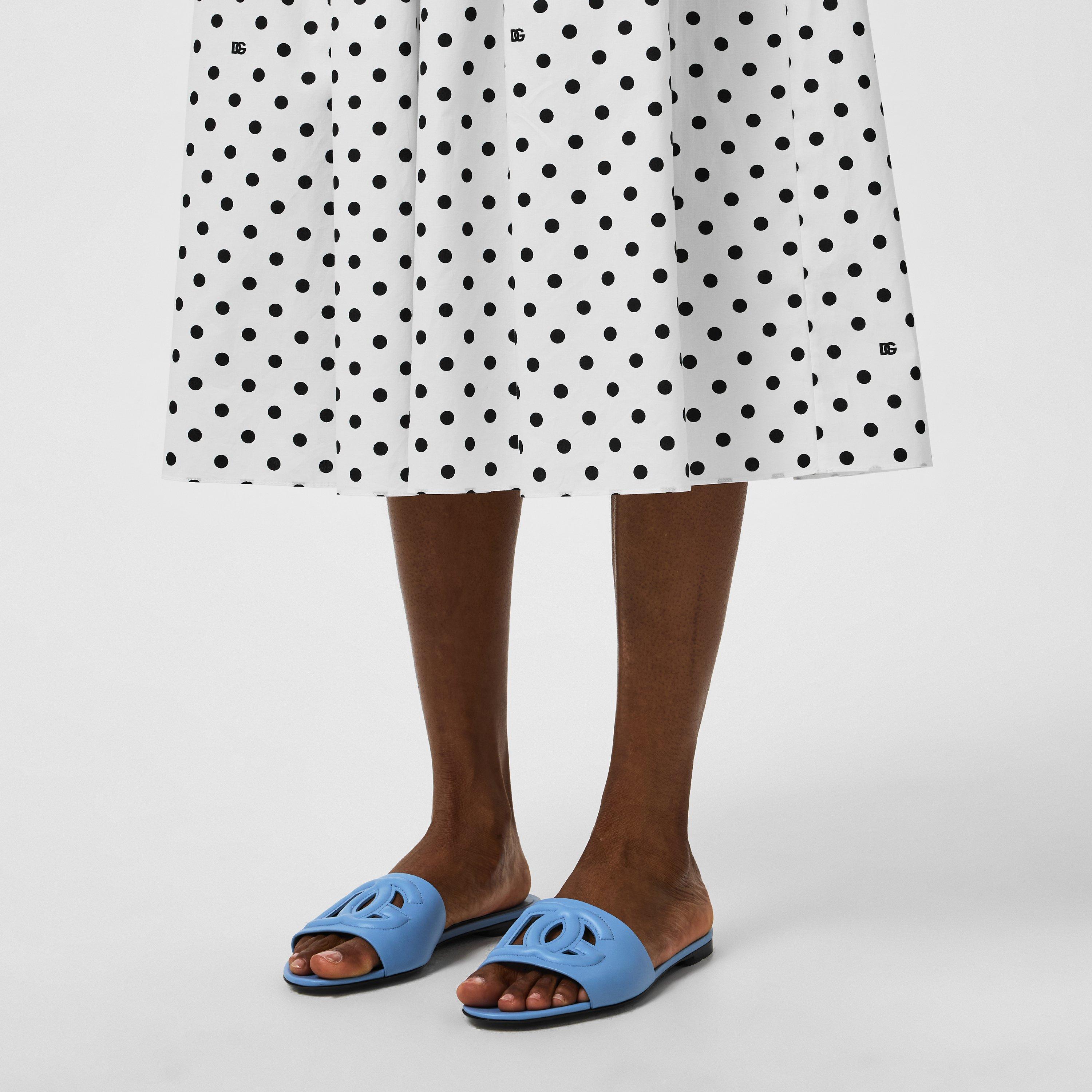 Carta Zucchero - Dolce and Gabbana - Women's Embossed Leather Bianca Sliders - 2