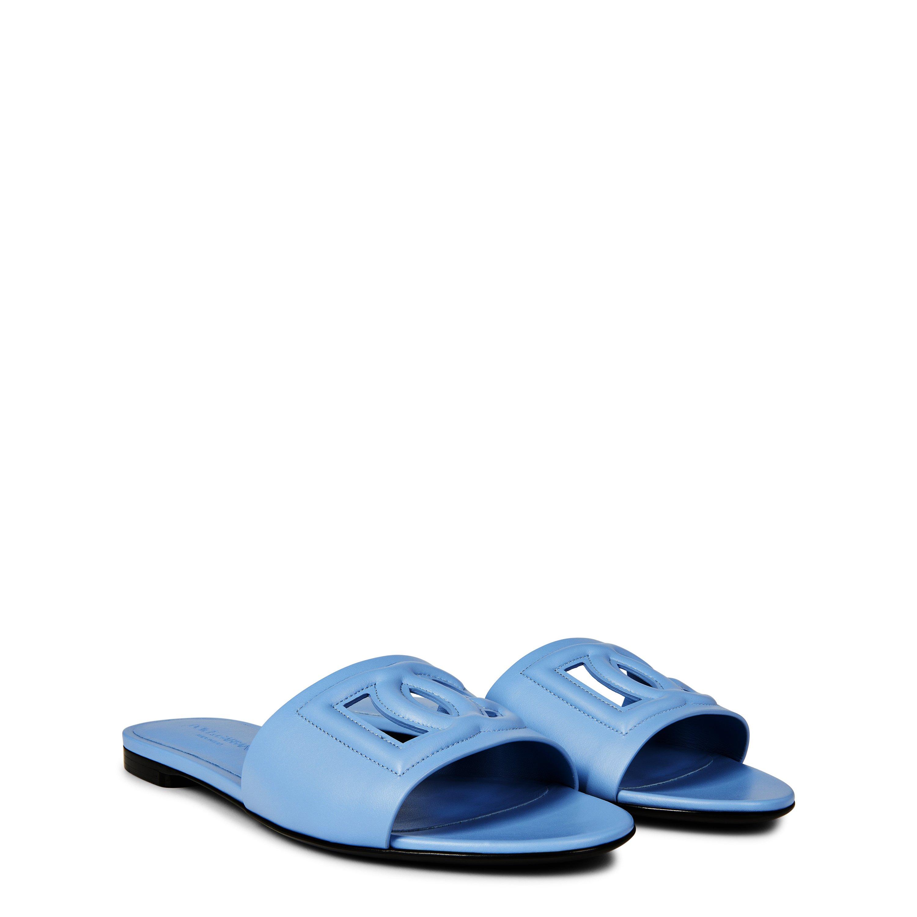 Carta Zucchero - Dolce and Gabbana - Women's Embossed Leather Bianca Sliders - 4