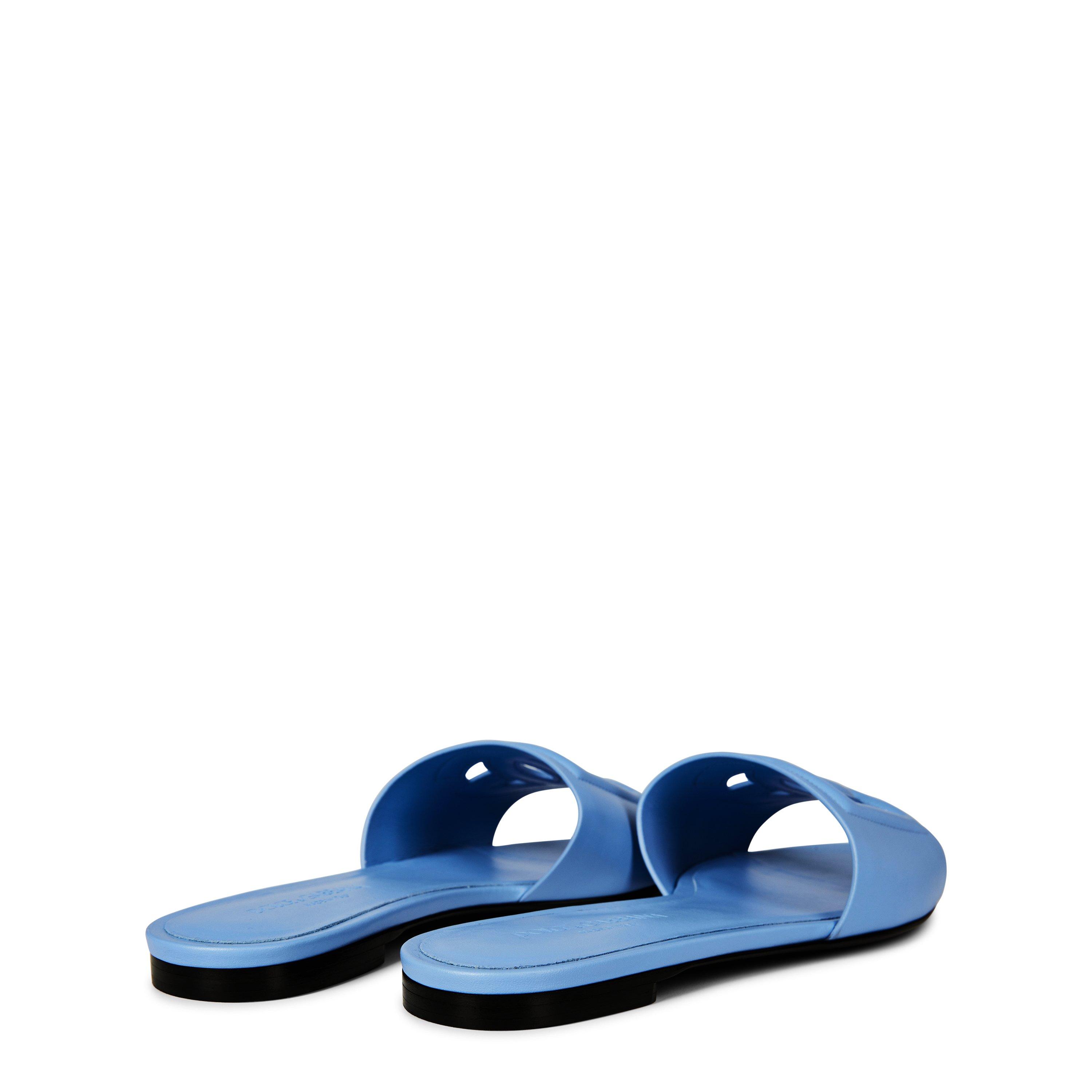 Carta Zucchero - Dolce and Gabbana - Women's Embossed Leather Bianca Sliders - 5