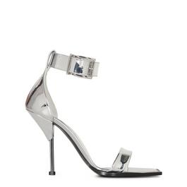 Alexander McQueen Square Leather Buckle Sandals