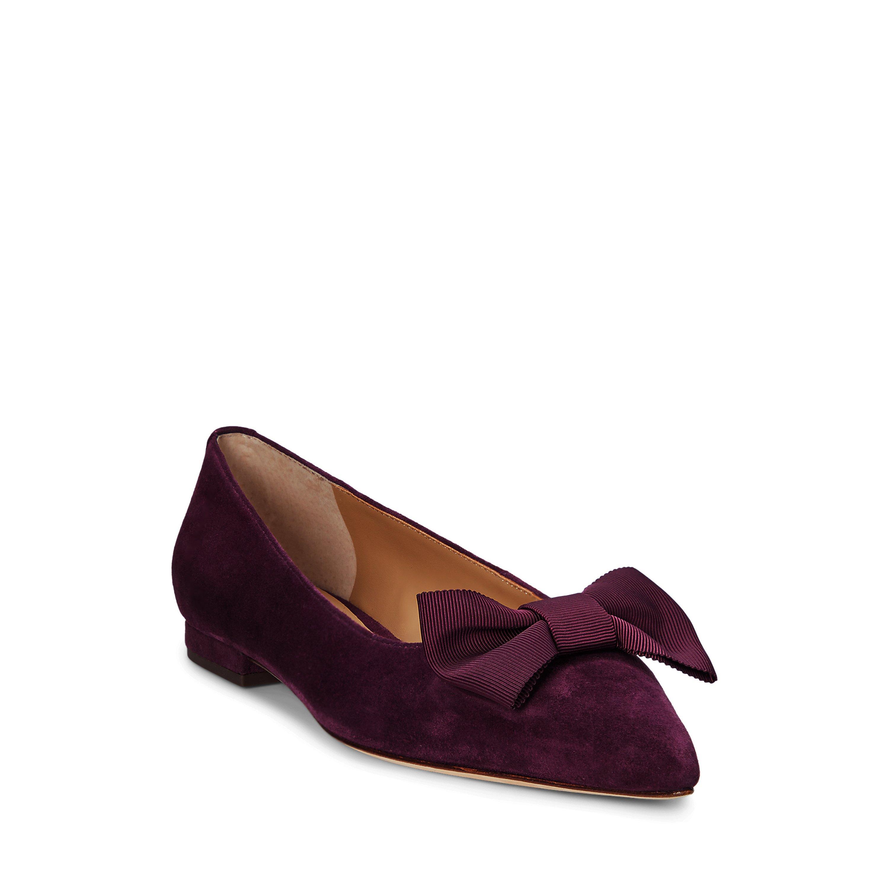 Pinot Noir - Lauren by Ralph Lauren - Londyn Bow Ballet Pumps - 3