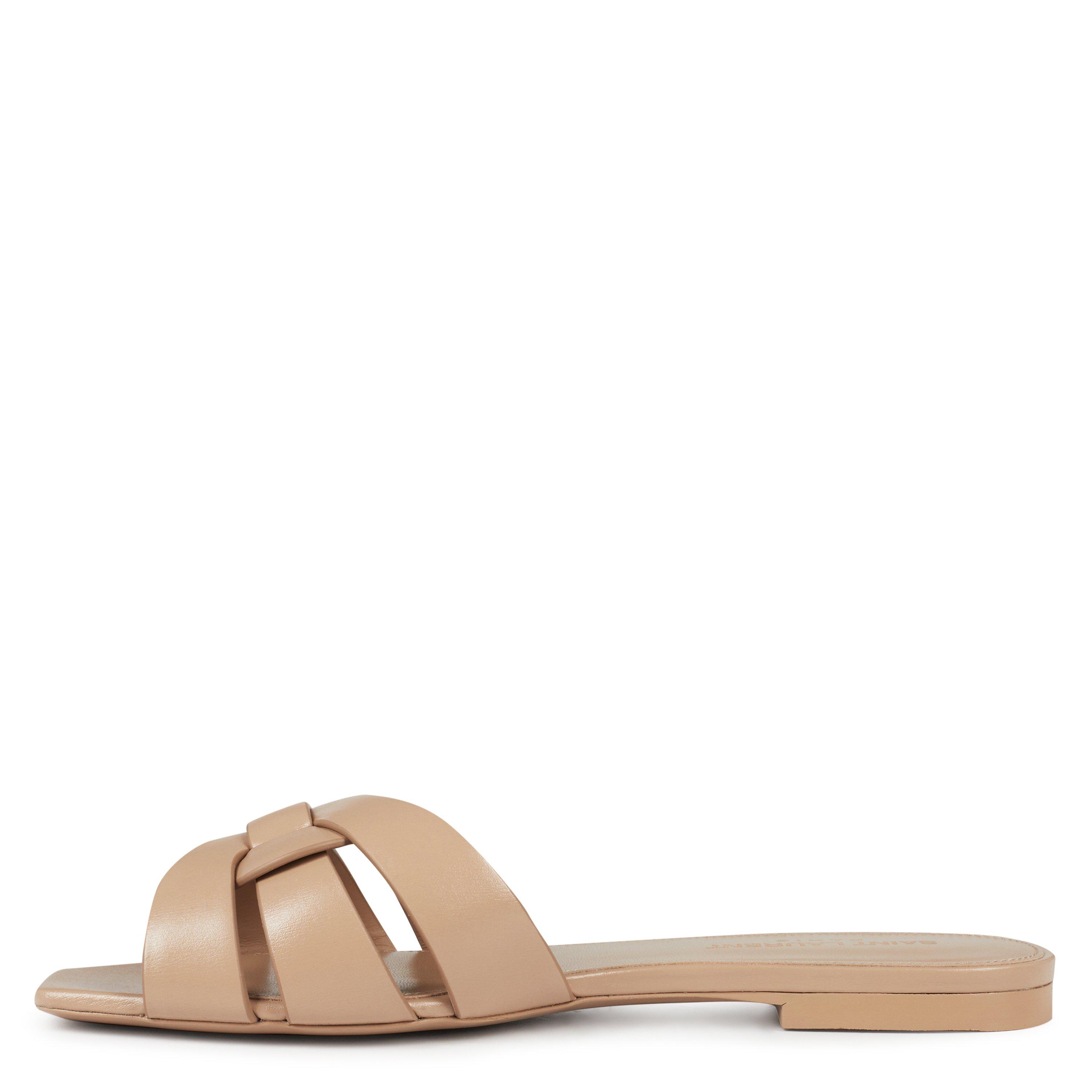 Dark Beige 2721 - Saint Laurent - Tribute Mules in Smooth Leather - 3