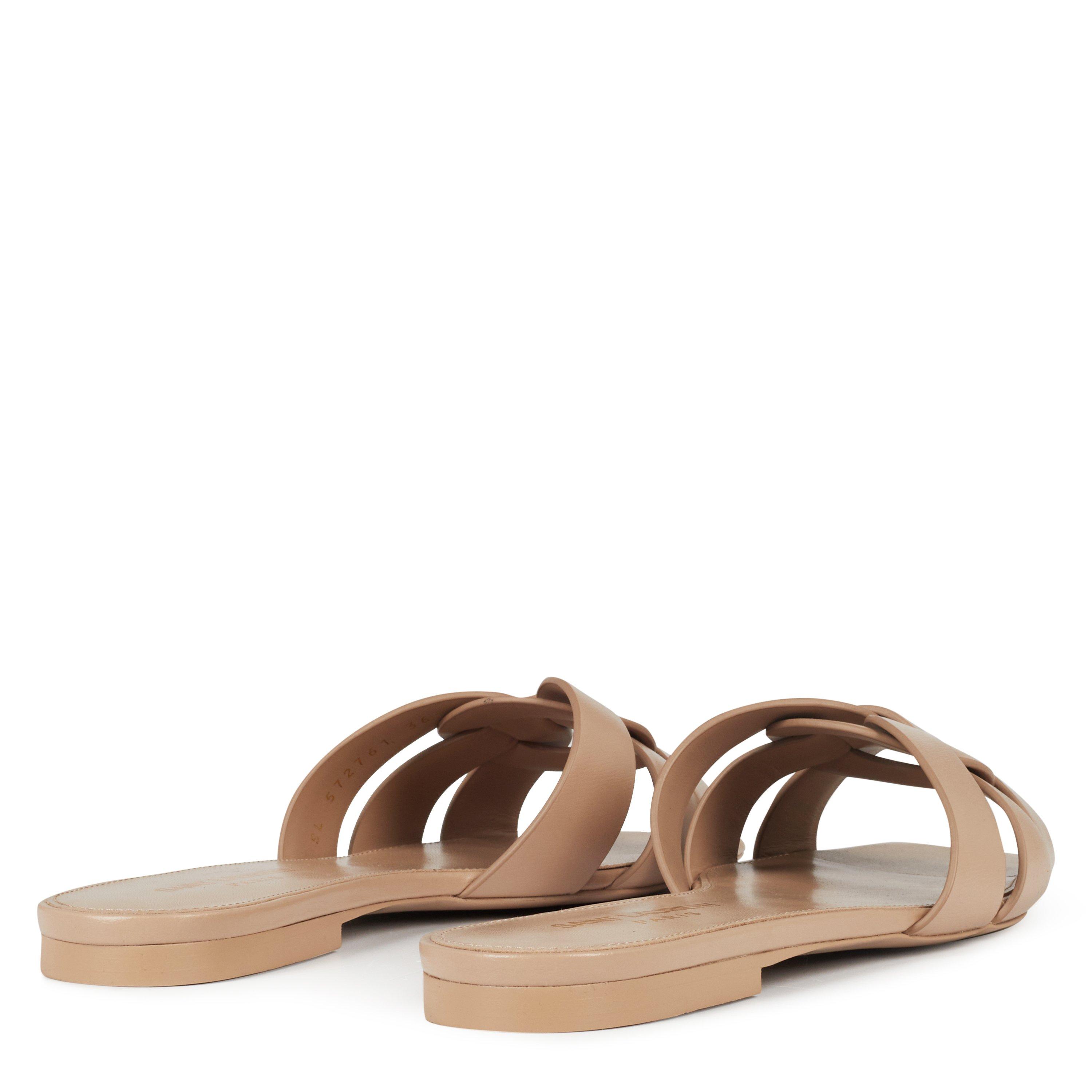 Dark Beige 2721 - Saint Laurent - Tribute Mules in Smooth Leather - 5