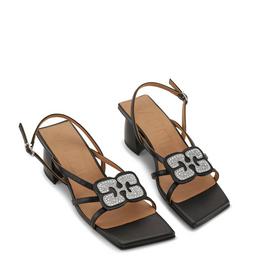 Ganni Butterfly Heeled Square Toe Sandals