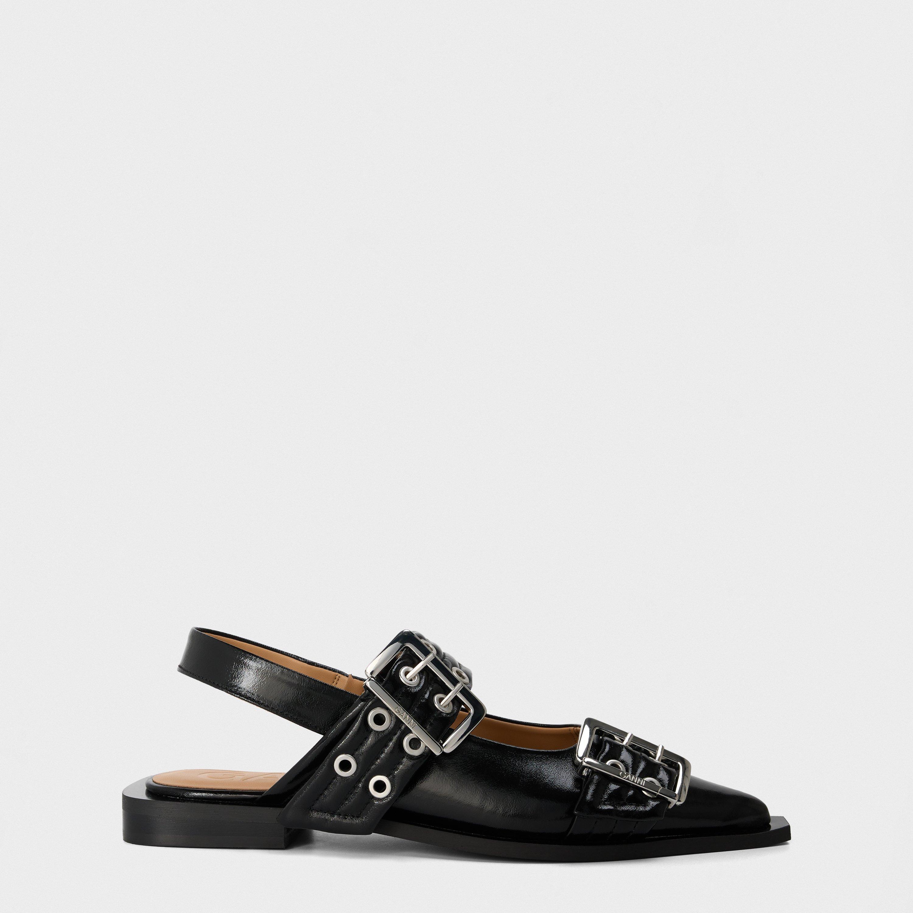 Ganni Feminine Buckle Ballerinas - Black - Size 7 (40)