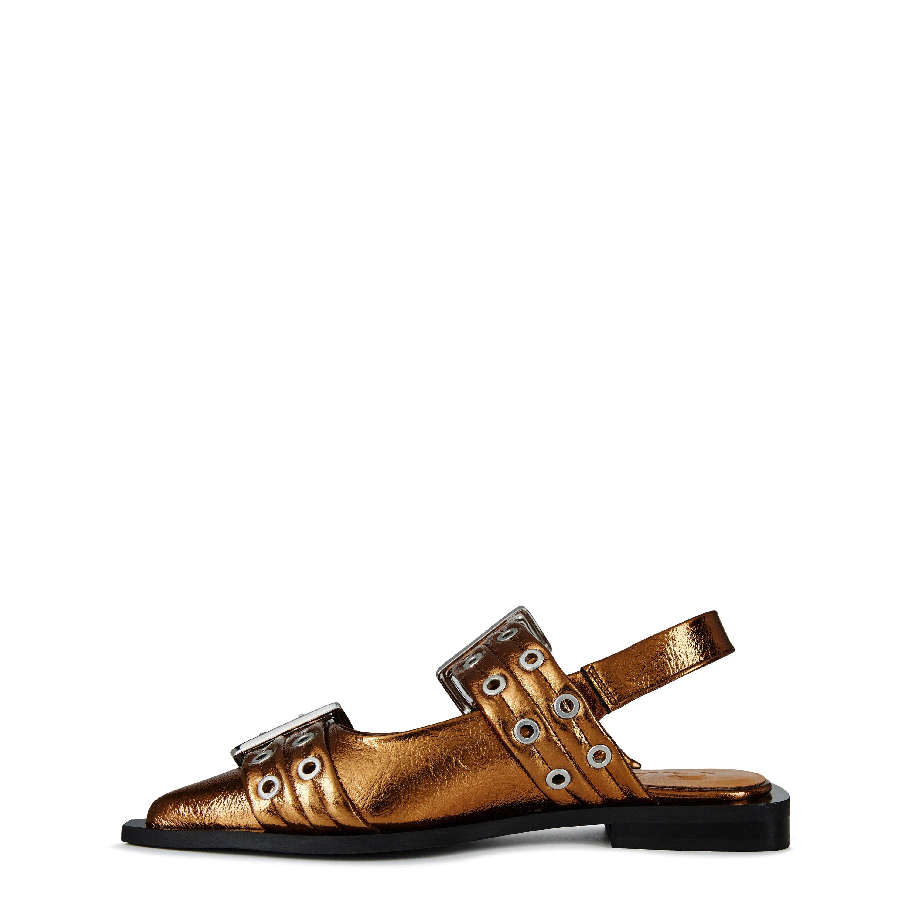 Bronze - Ganni - Feminine Buckle Ballerinas - 3