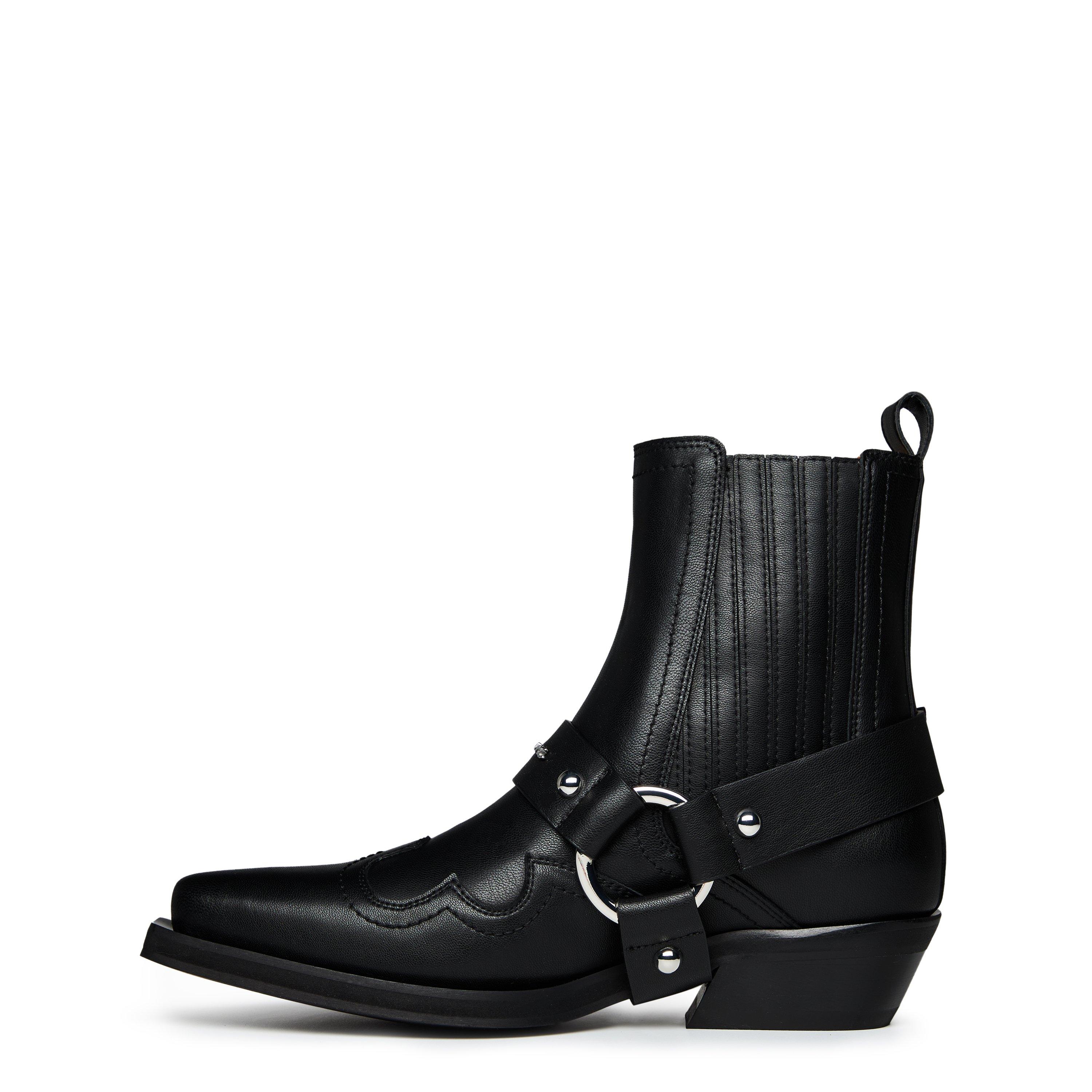 Black - Ganni - Women's Low-Cut Western Cowboy Boots - 3