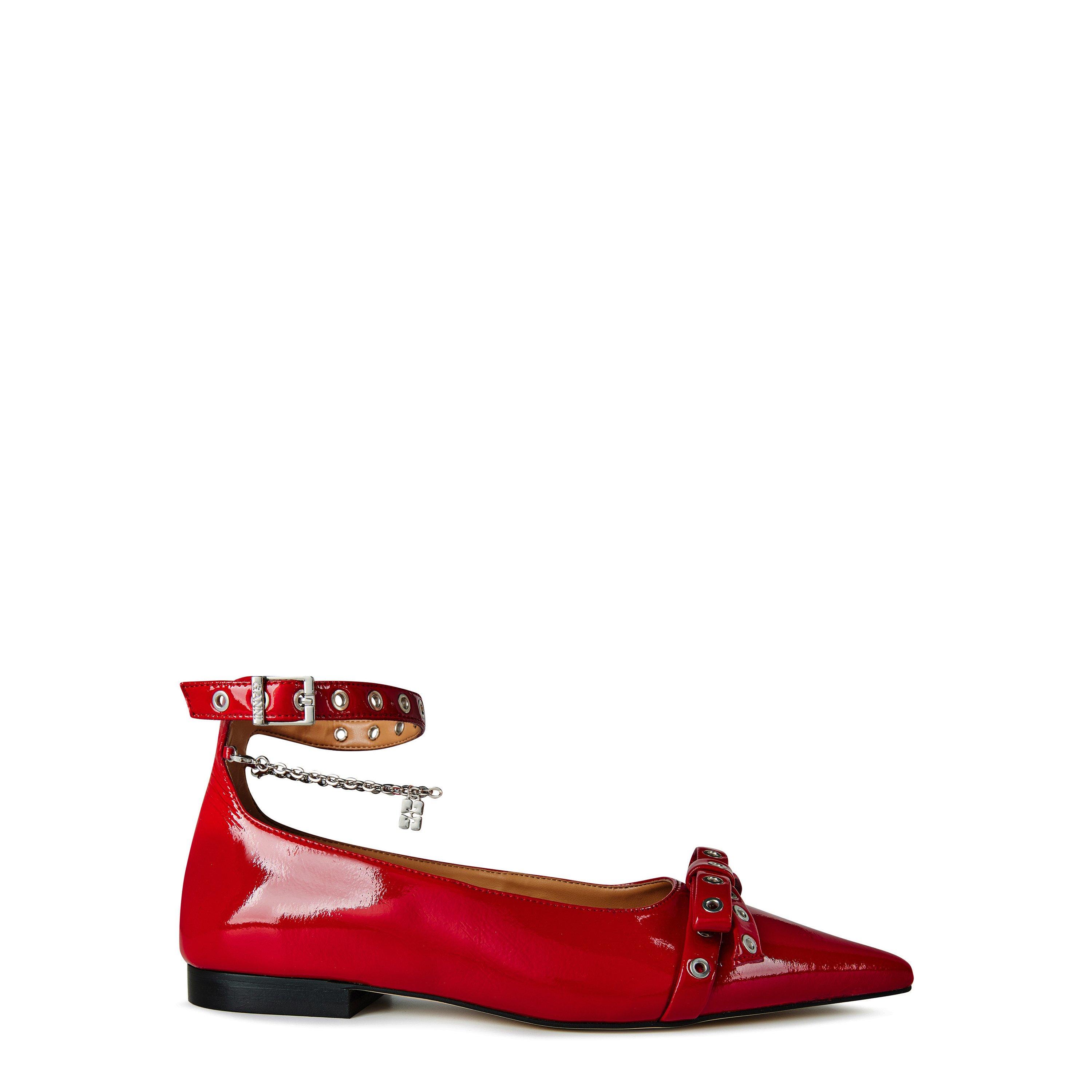 Racing Red - Ganni - Jewel Ballet Flats - 1