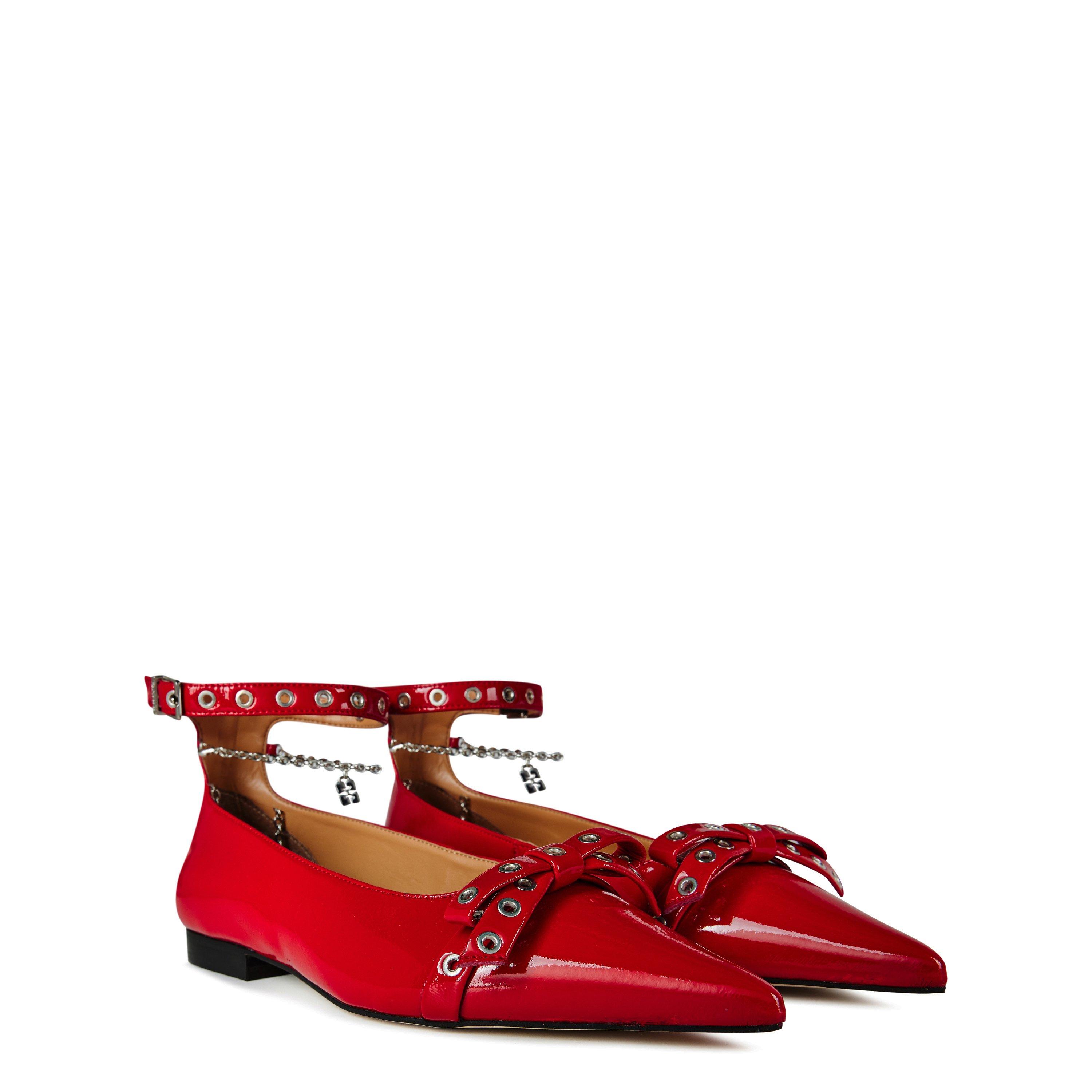 Racing Red - Ganni - Jewel Ballet Flats - 4