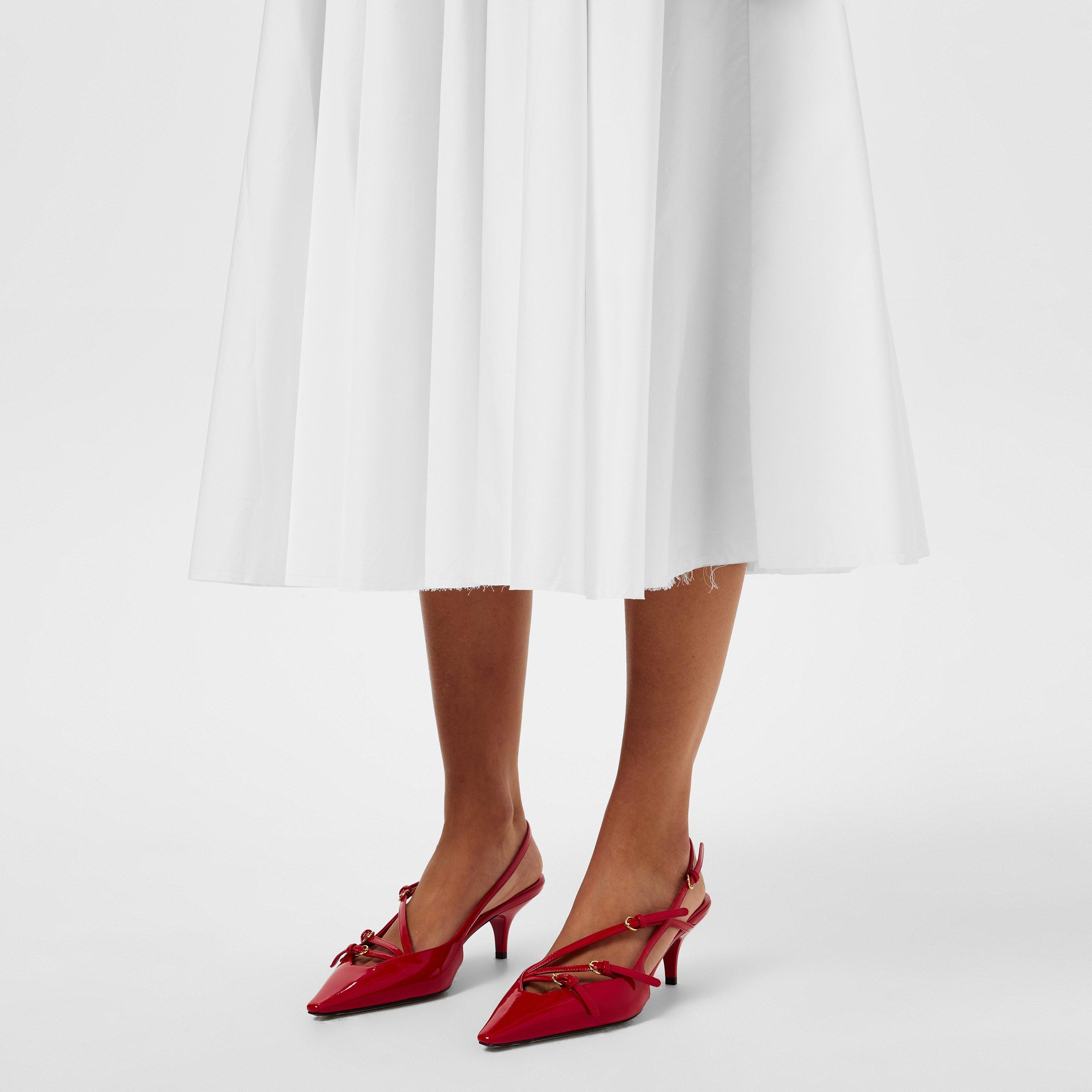 Rosso Pat - Miu Miu - Brushed Leather Slingback Heels - 3