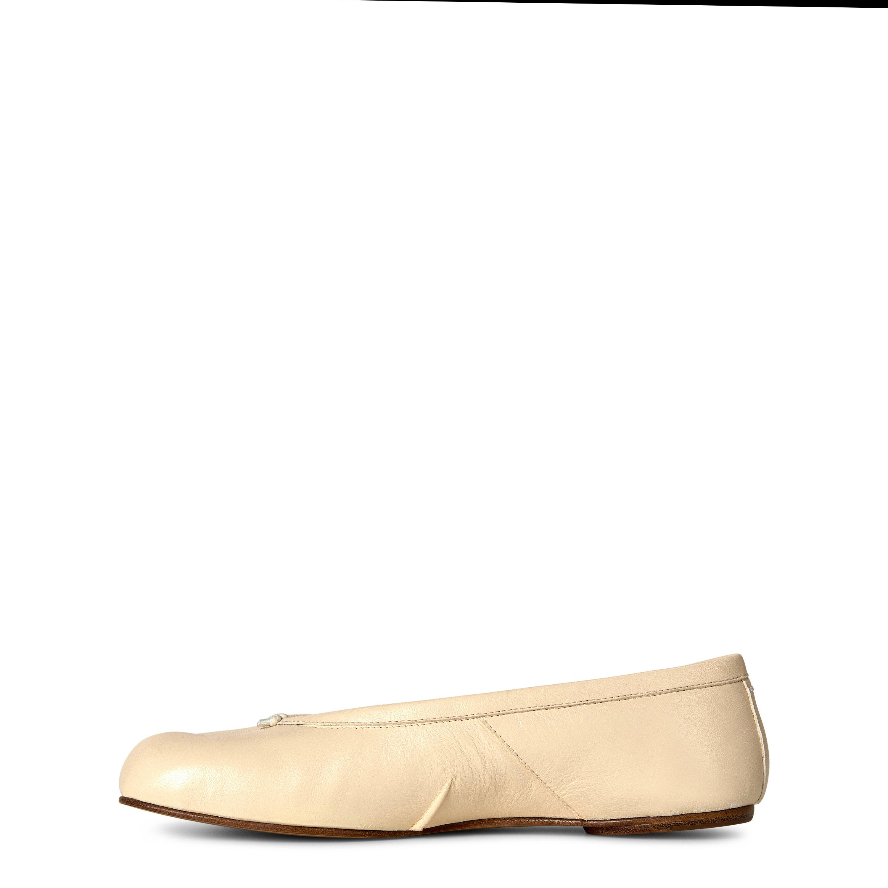 White - Maison Margiela - Leather Tabi Ballet Flats - 2