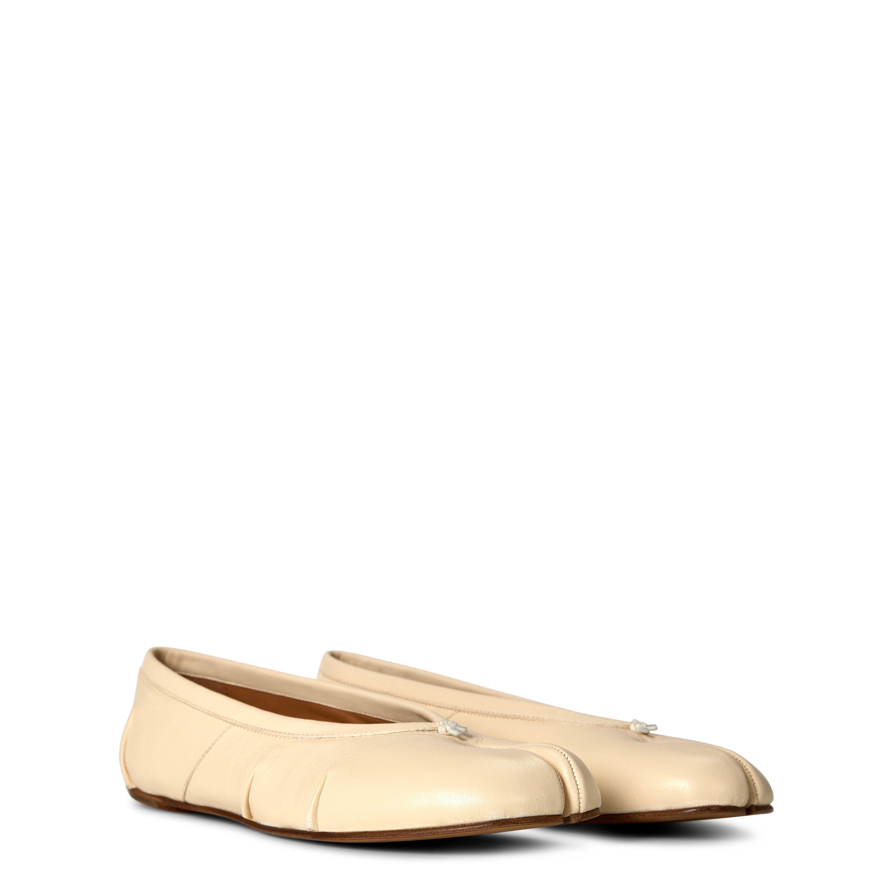 White - Maison Margiela - Leather Tabi Ballet Flats - 4