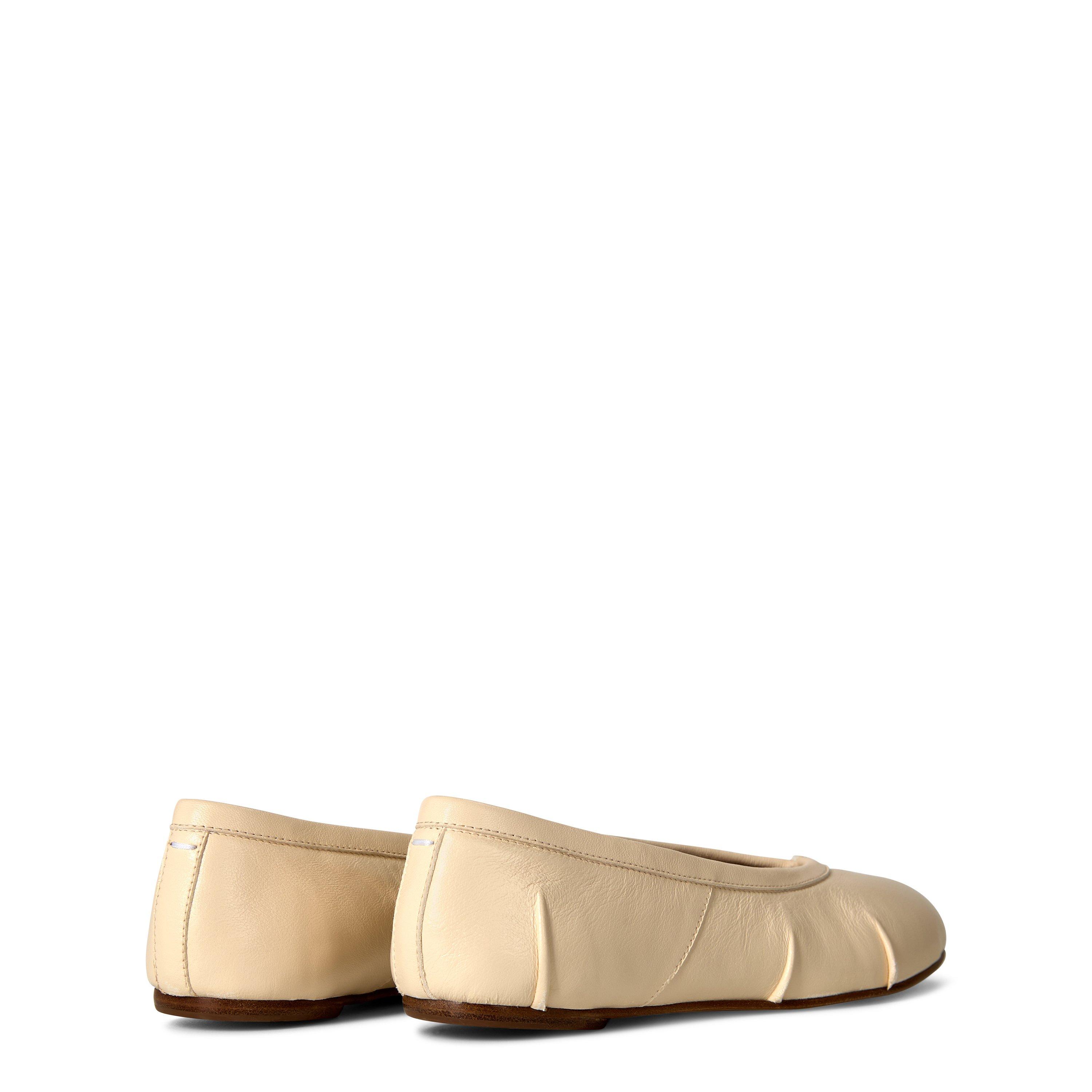 White - Maison Margiela - Leather Tabi Ballet Flats - 5