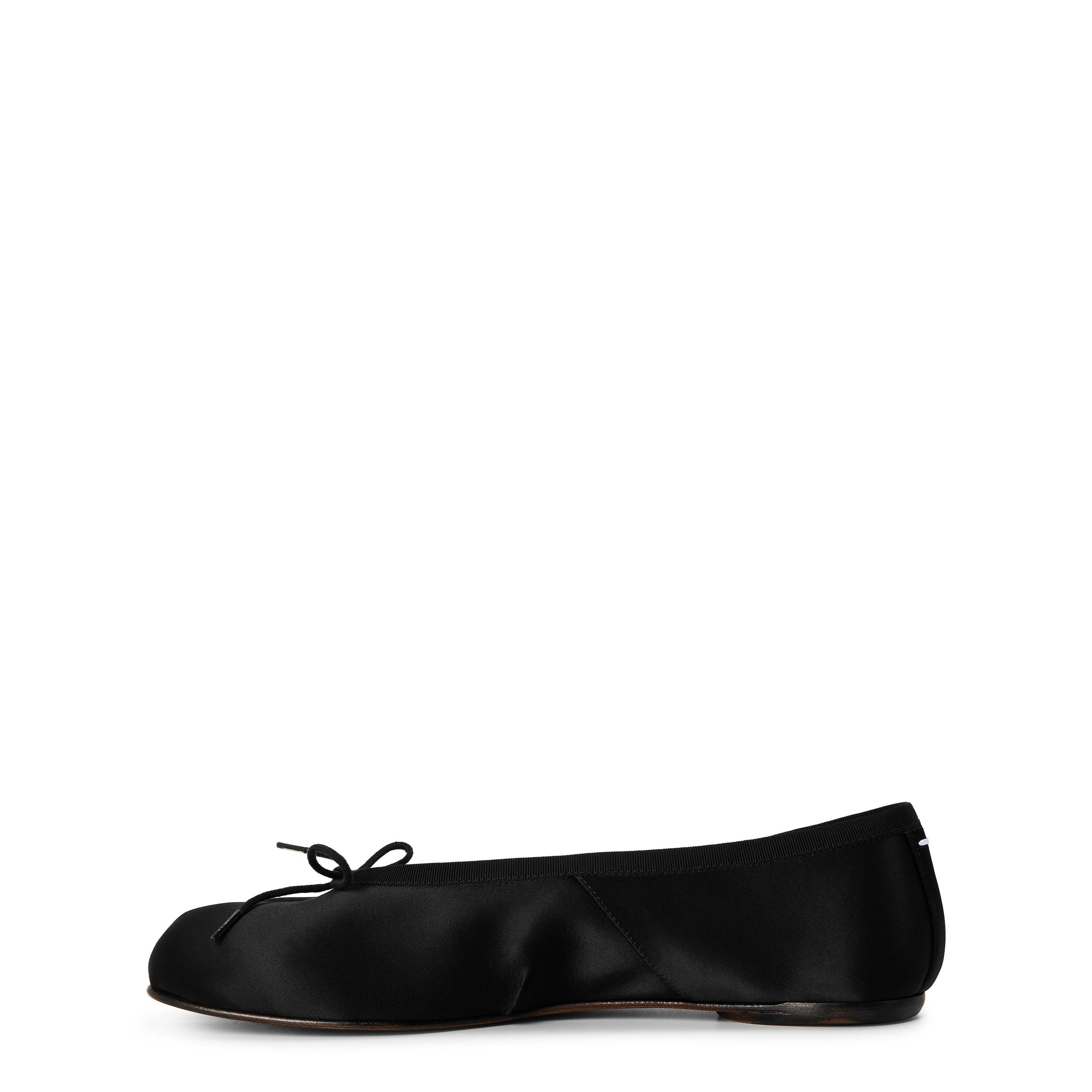 Black Satin - Maison Margiela - Leather Tabi Ballet Flats - 2