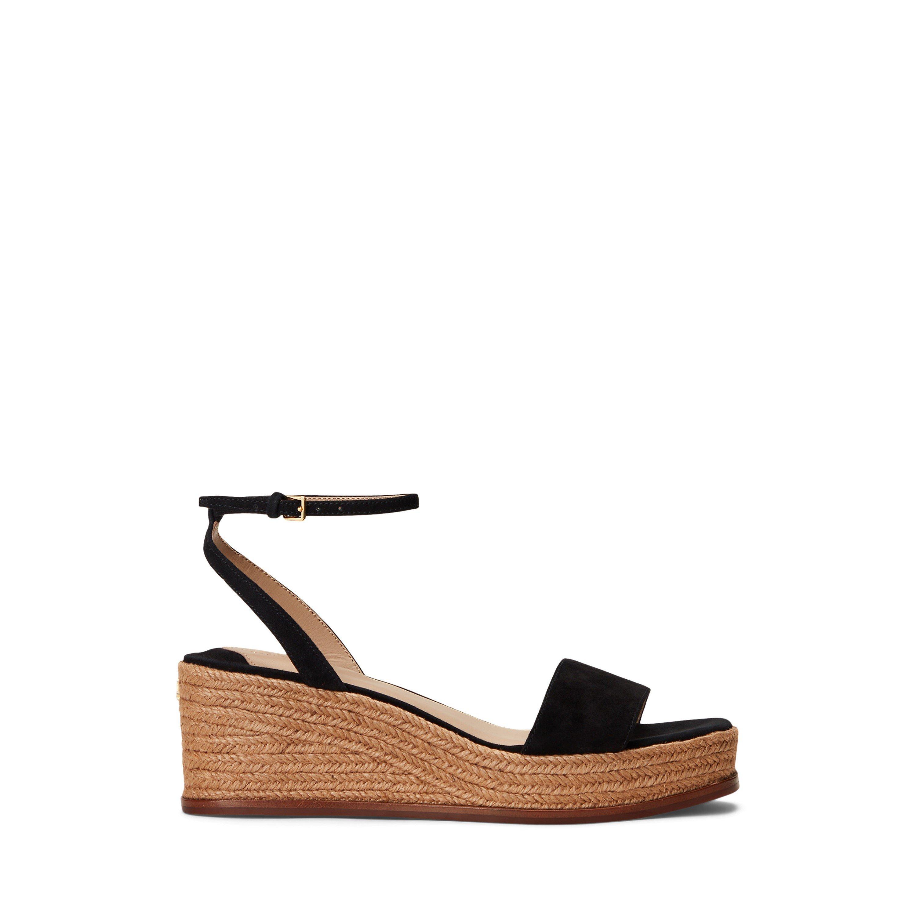 Lauren by Ralph Lauren Leona Wedge Heels - Black - Size 4 (36.5)