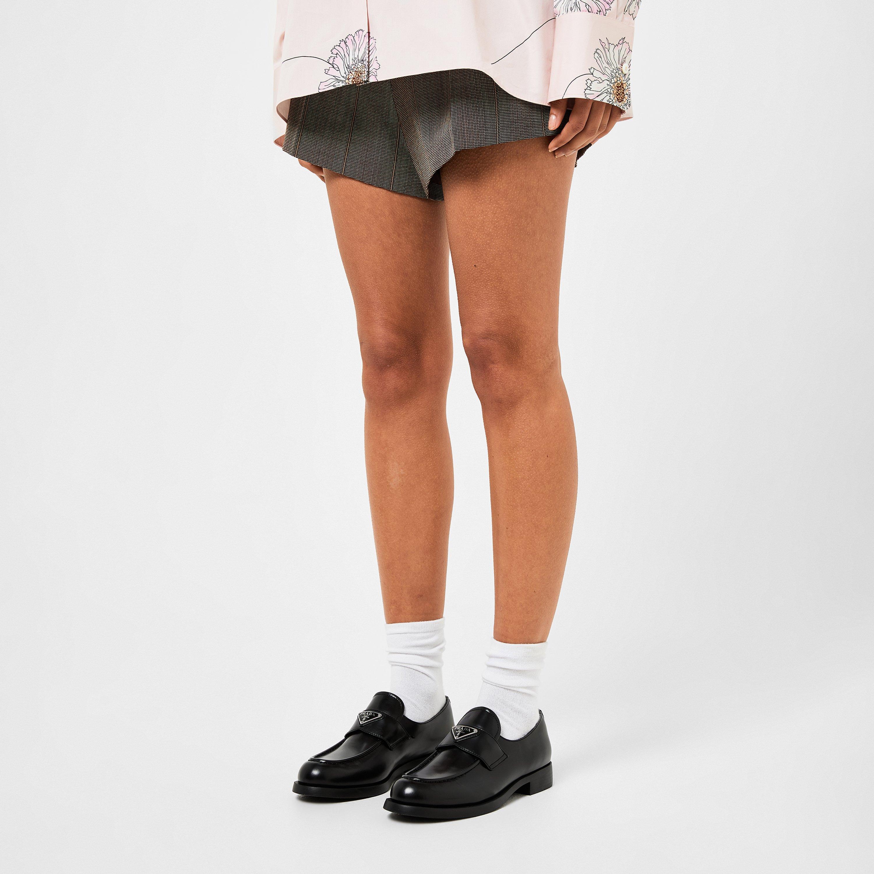 Nero - Prada - Women'S Chocolate Leather Slim Loafers - 3