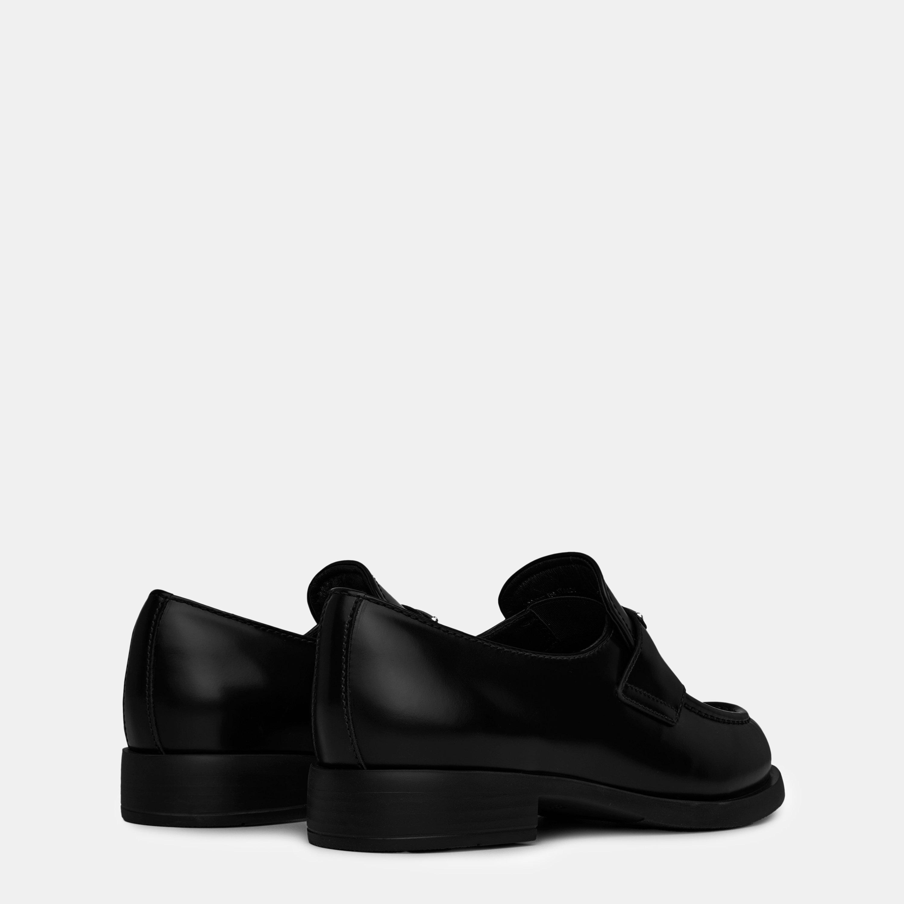 Nero - Prada - Women'S Chocolate Leather Slim Loafers - 4