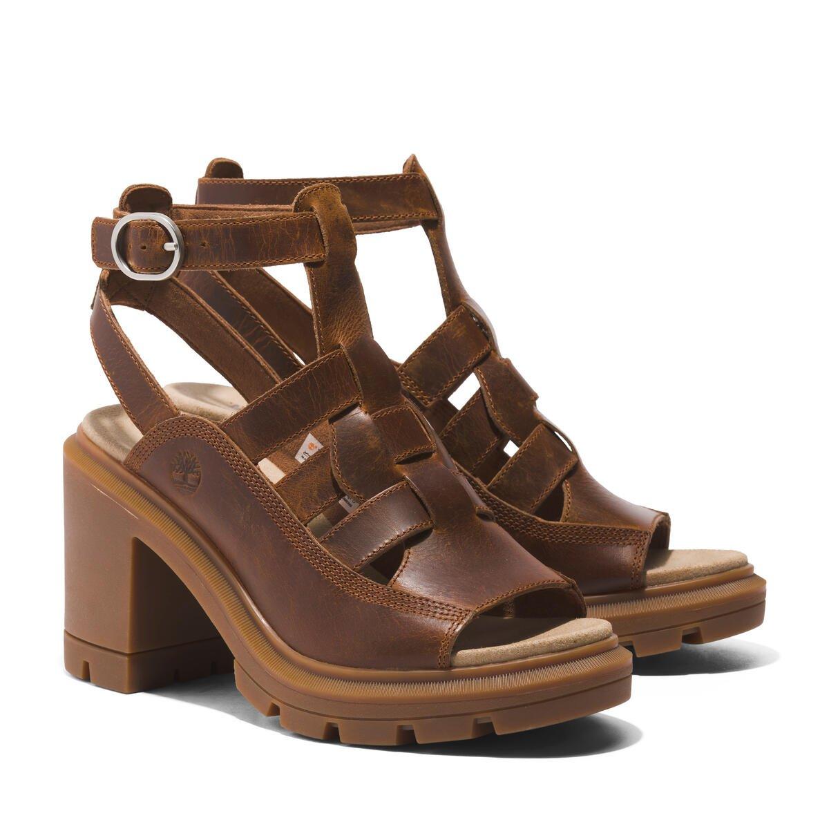 Dark Red - Timberland - Women's Allington Heights Fisherman Heeled Sandal - 5