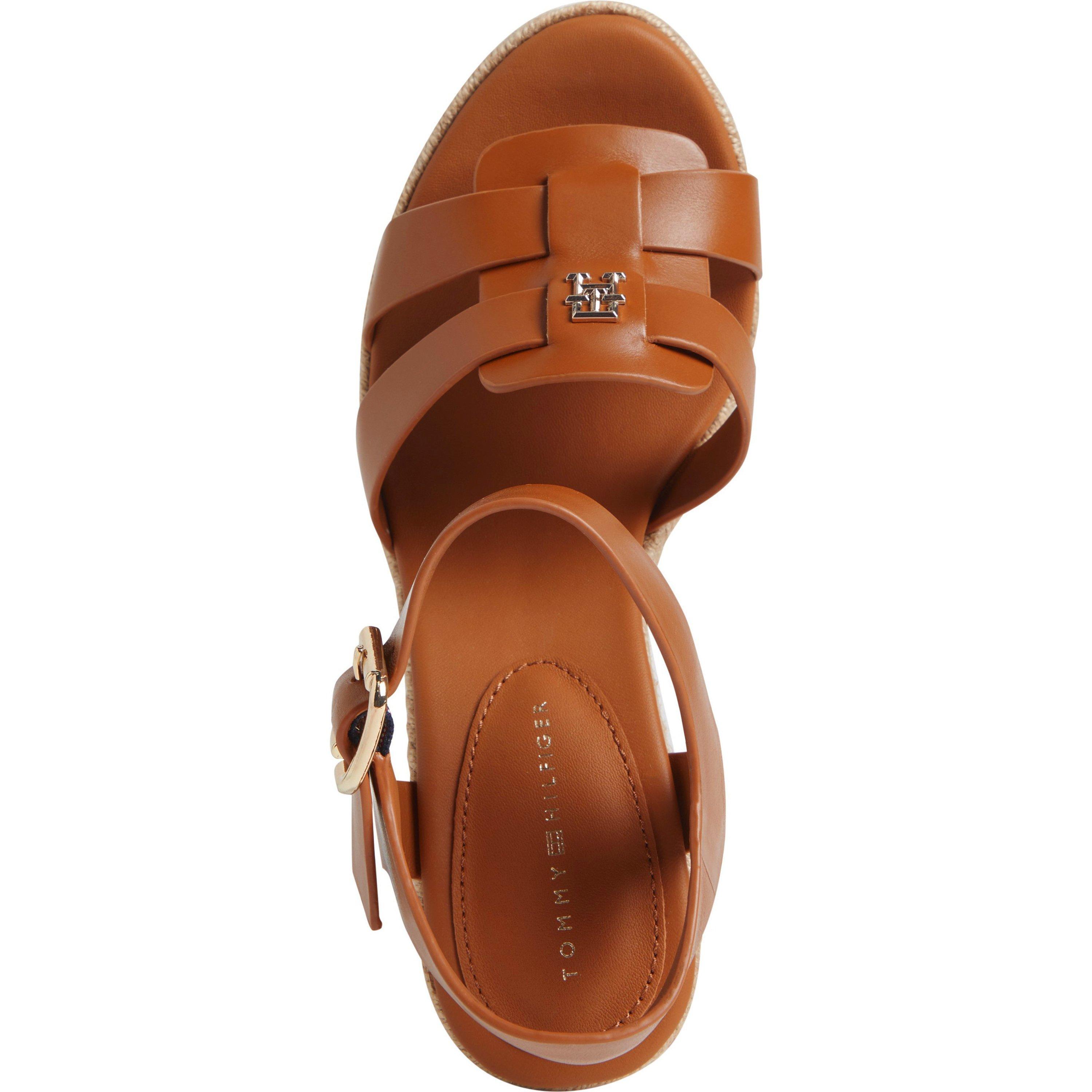 Cognac Brown - Tommy Hilfiger - Women's Espadrille Wedge Heeled Sandals - 4