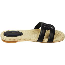 Tommy Hilfiger Monogrammed Embossed Leather Espardrille Sandals