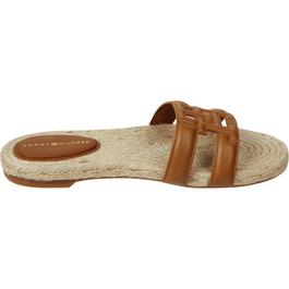 Tommy Hilfiger Monogrammed Embossed Leather Espardrille Sandals