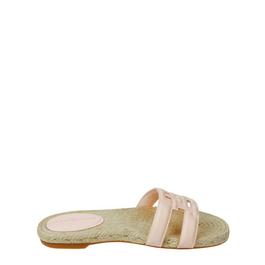 Tommy Hilfiger Monogrammed Embossed Leather Espardrille Sandals