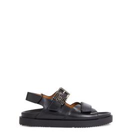 Tommy Hilfiger Monogram Hook and Loop Leather Sandals