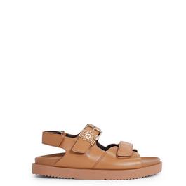 Tommy Hilfiger Monogram Hook and Loop Leather Sandals