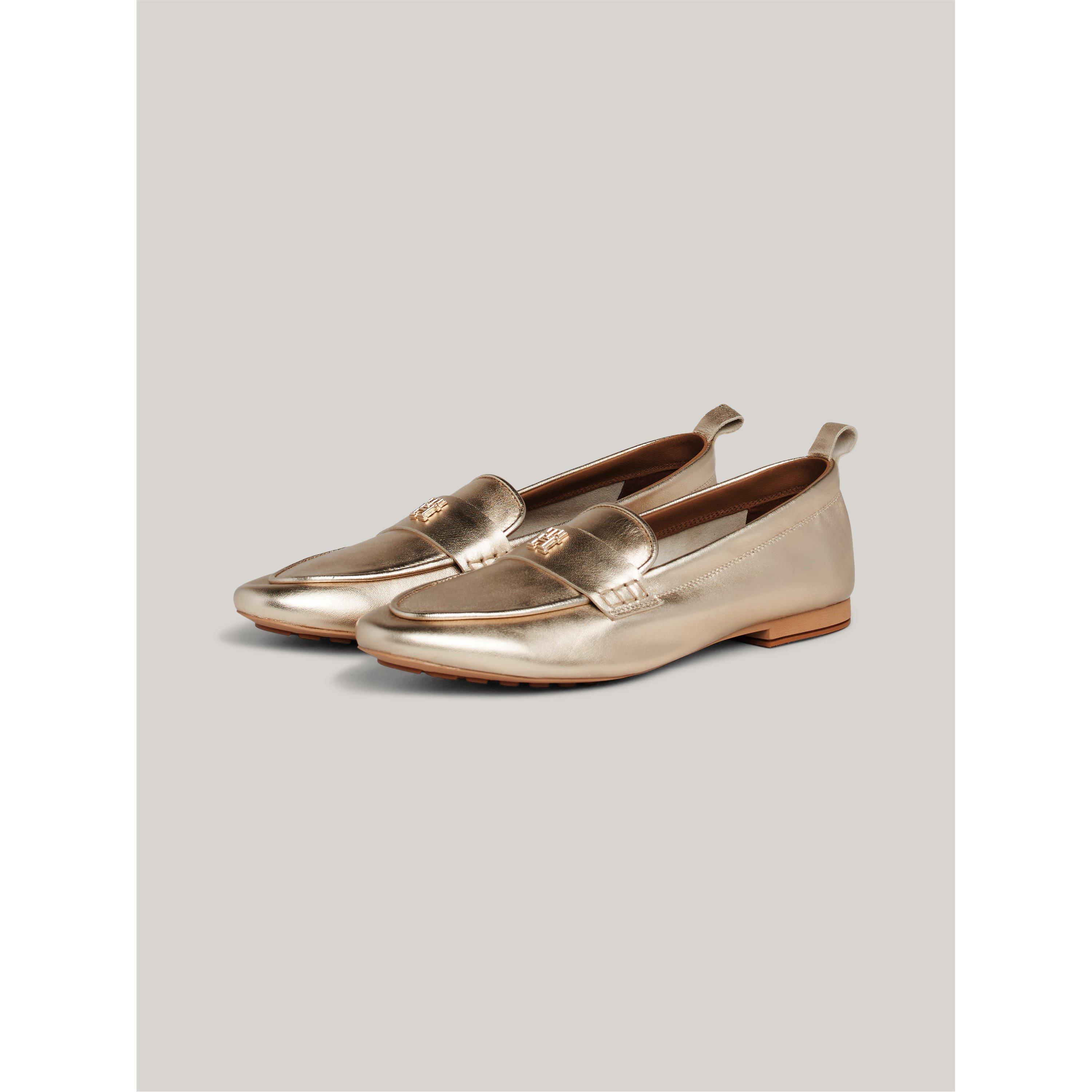 Gold - Tommy Hilfiger - Women's Leather Moccasin Loafers - 3