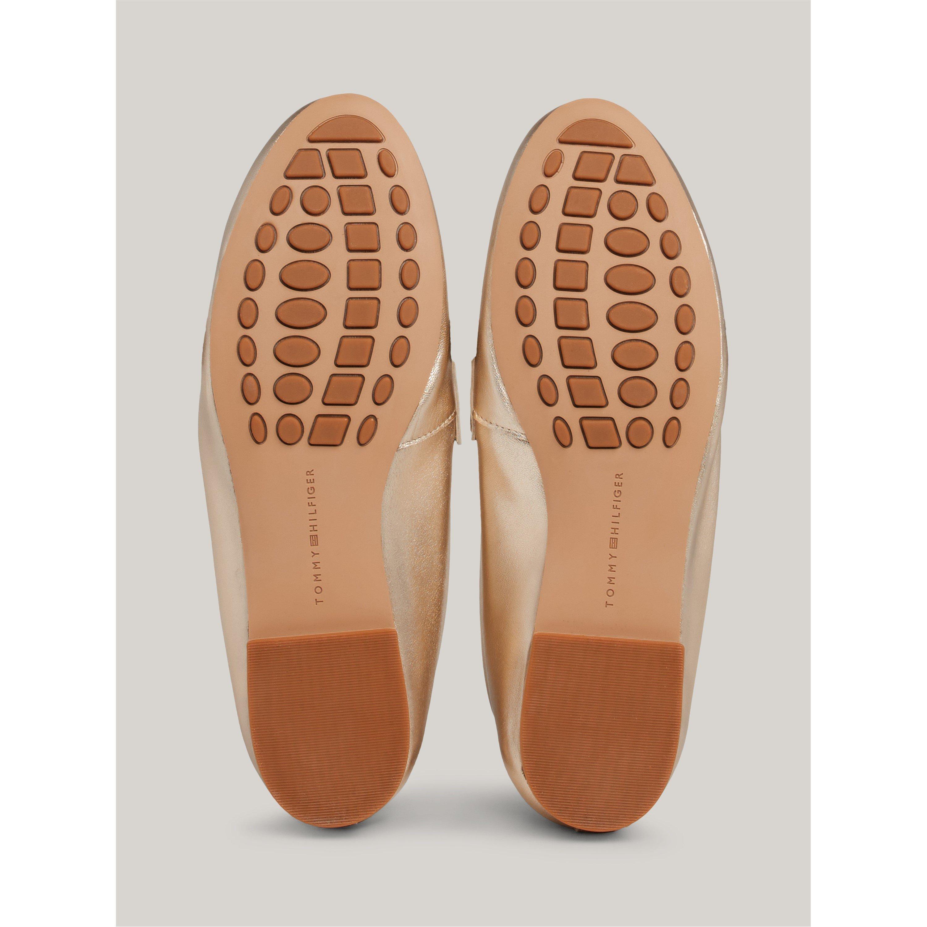 Gold - Tommy Hilfiger - Women's Leather Moccasin Loafers - 6