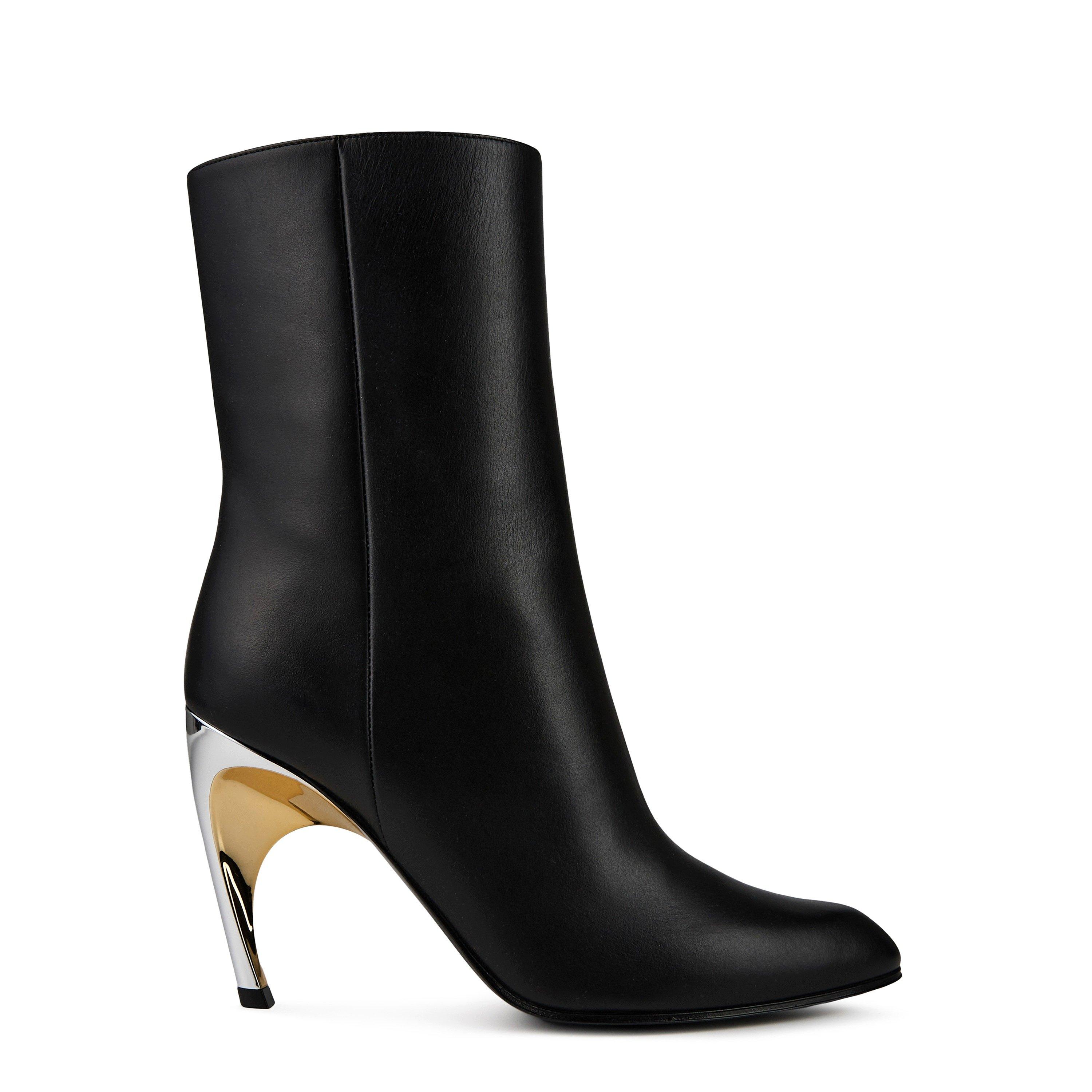 ショートブーツ・ブーティ ALEXANDER MCQUEEN BLACK LEATHER ARMADILLO ANKLE BOOTS Alexander McQueen | Armadillo Ankle Boot | Heeled Ankle