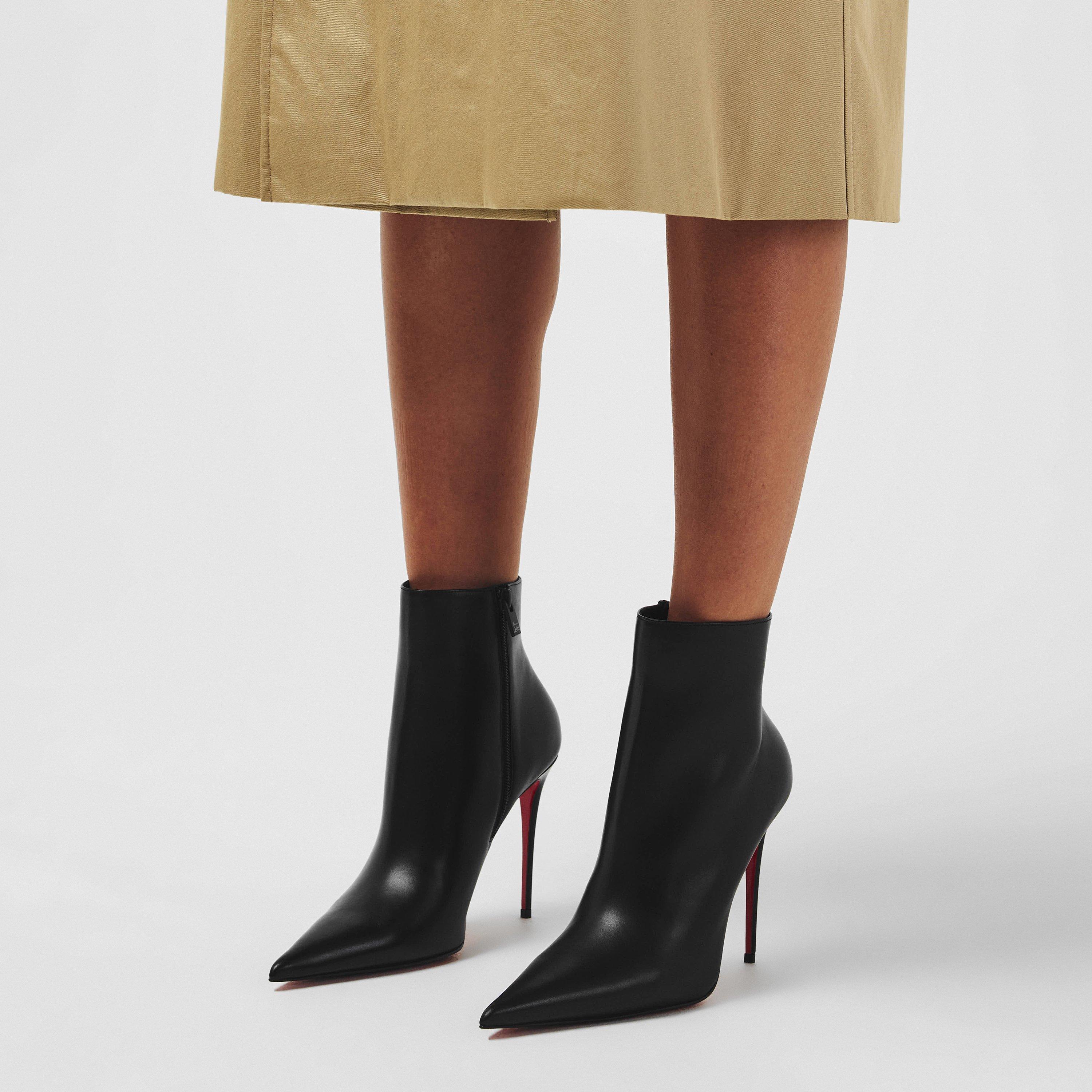 Black - Christian Louboutin - Kate Max Leather Ankle Boots 100mm - 3