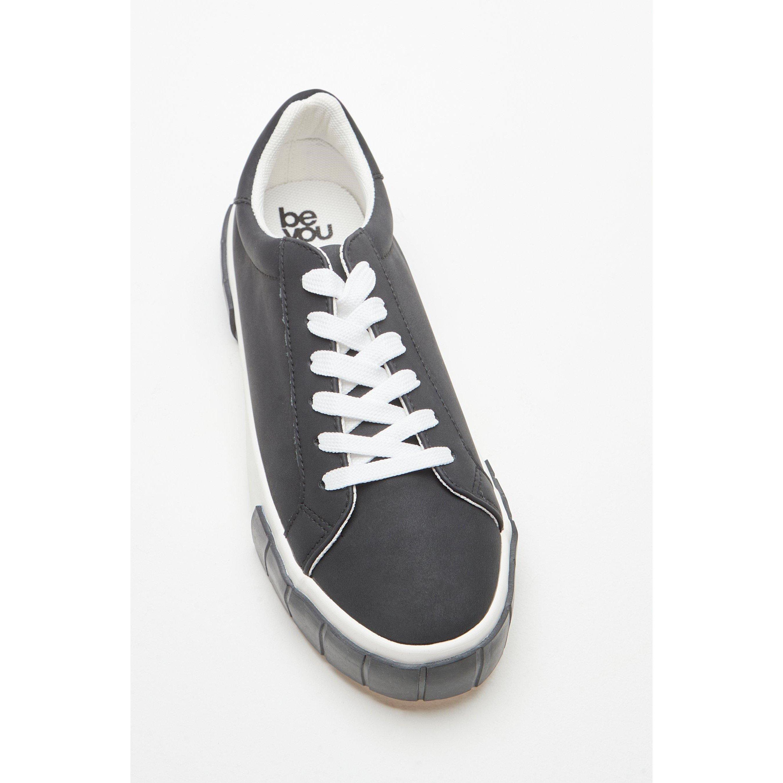 Nero - Be You - Studio Chunky Sole Synthetic Lace Up Court Trainers - 3