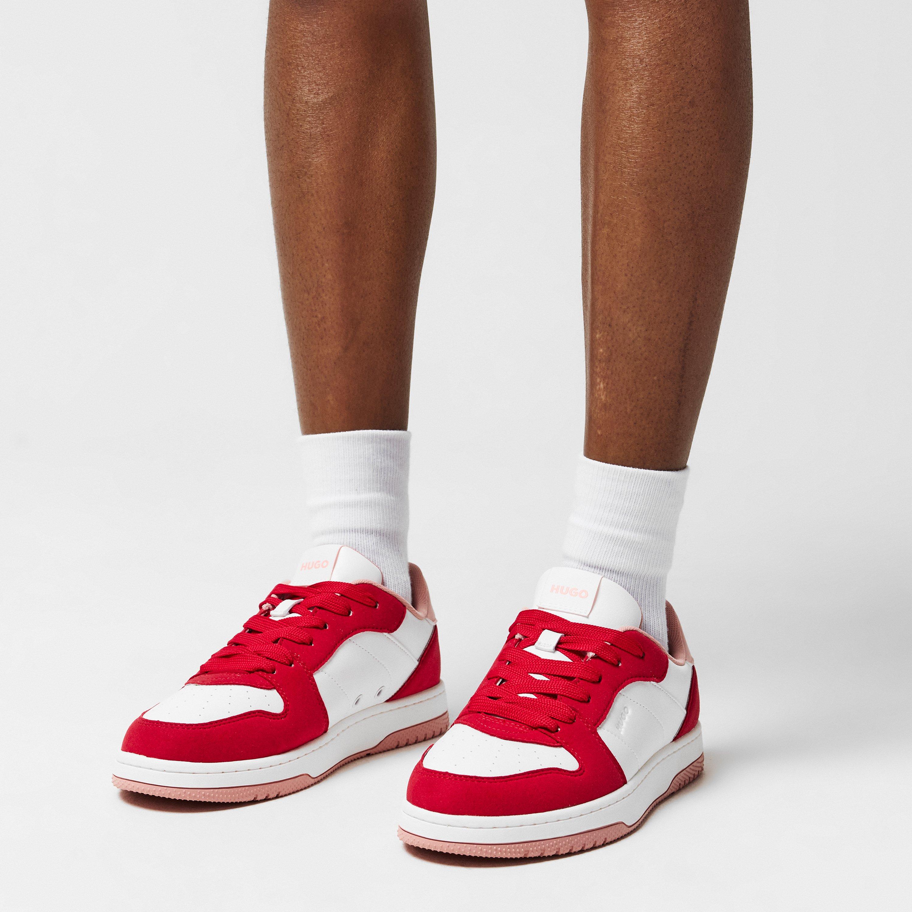 Open Red - Hugo - Women's Hadrian Basket Low-Top Trainers - 3