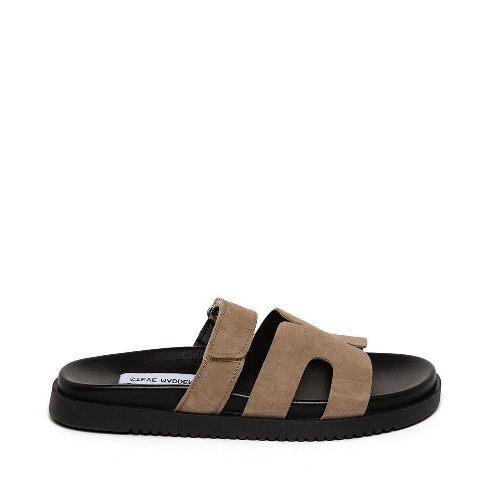 Steve Madden Women's Missile Flat Sandals - Taupe Suede - 8 (41)
