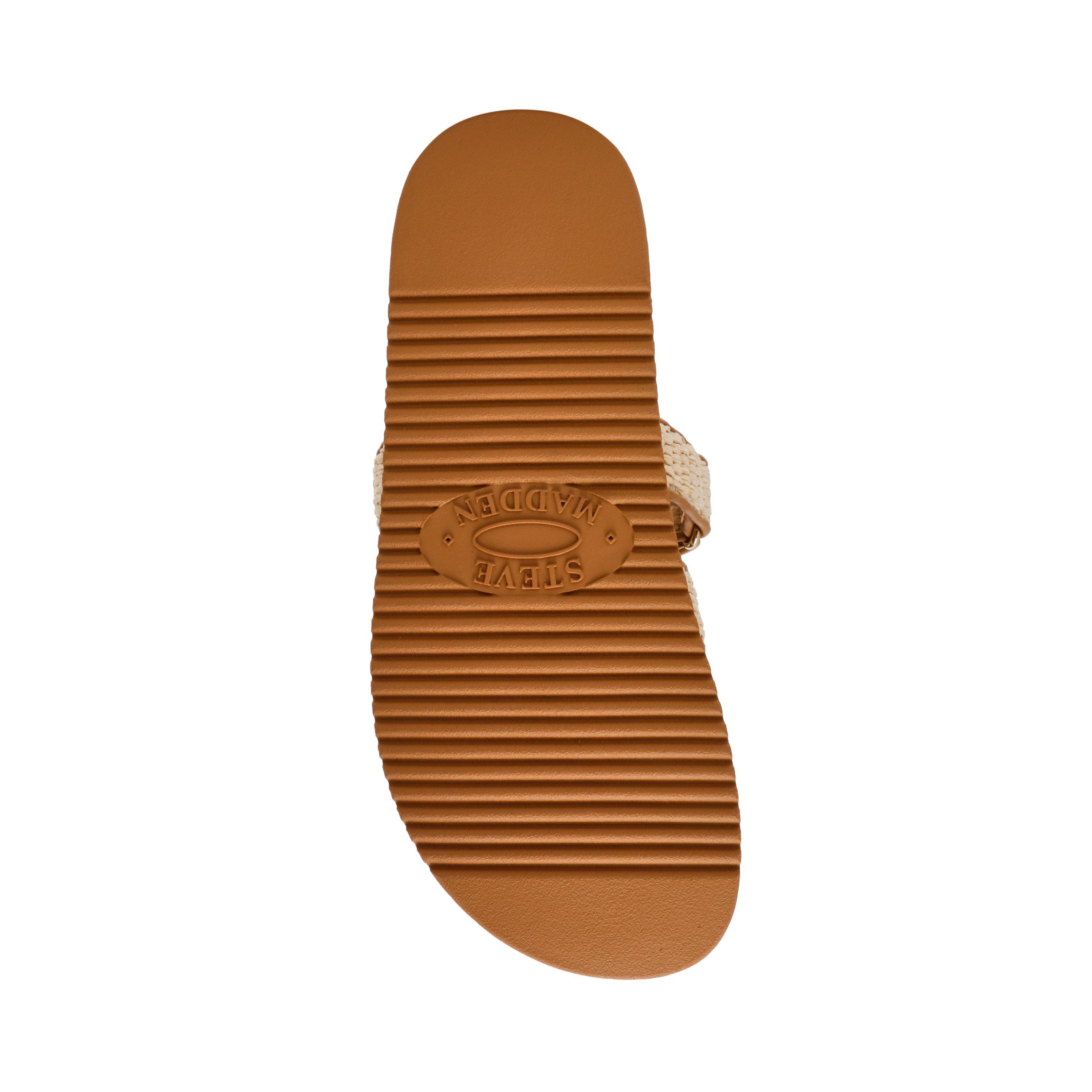Naturlig Raffia - Steve Madden - Women's Missile Flat Sandals - 6