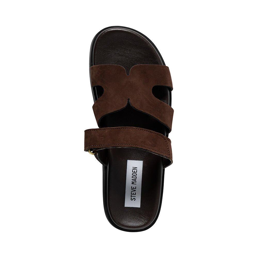Marrón oscuro - Steve Madden - Women's Missile Flat Sandals - 5