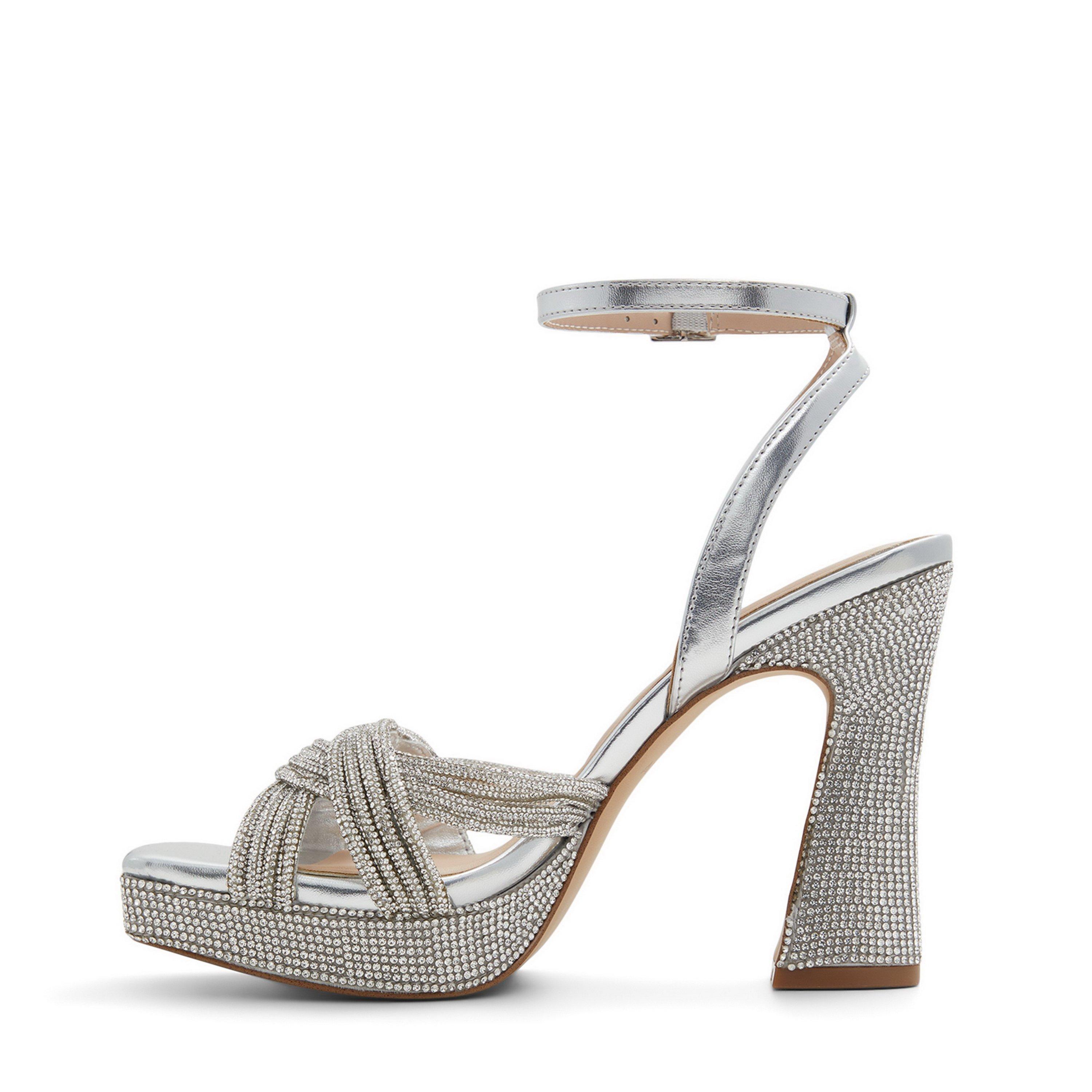 Silver - Aldo - Women's Glimma Heeled Sandals - 3