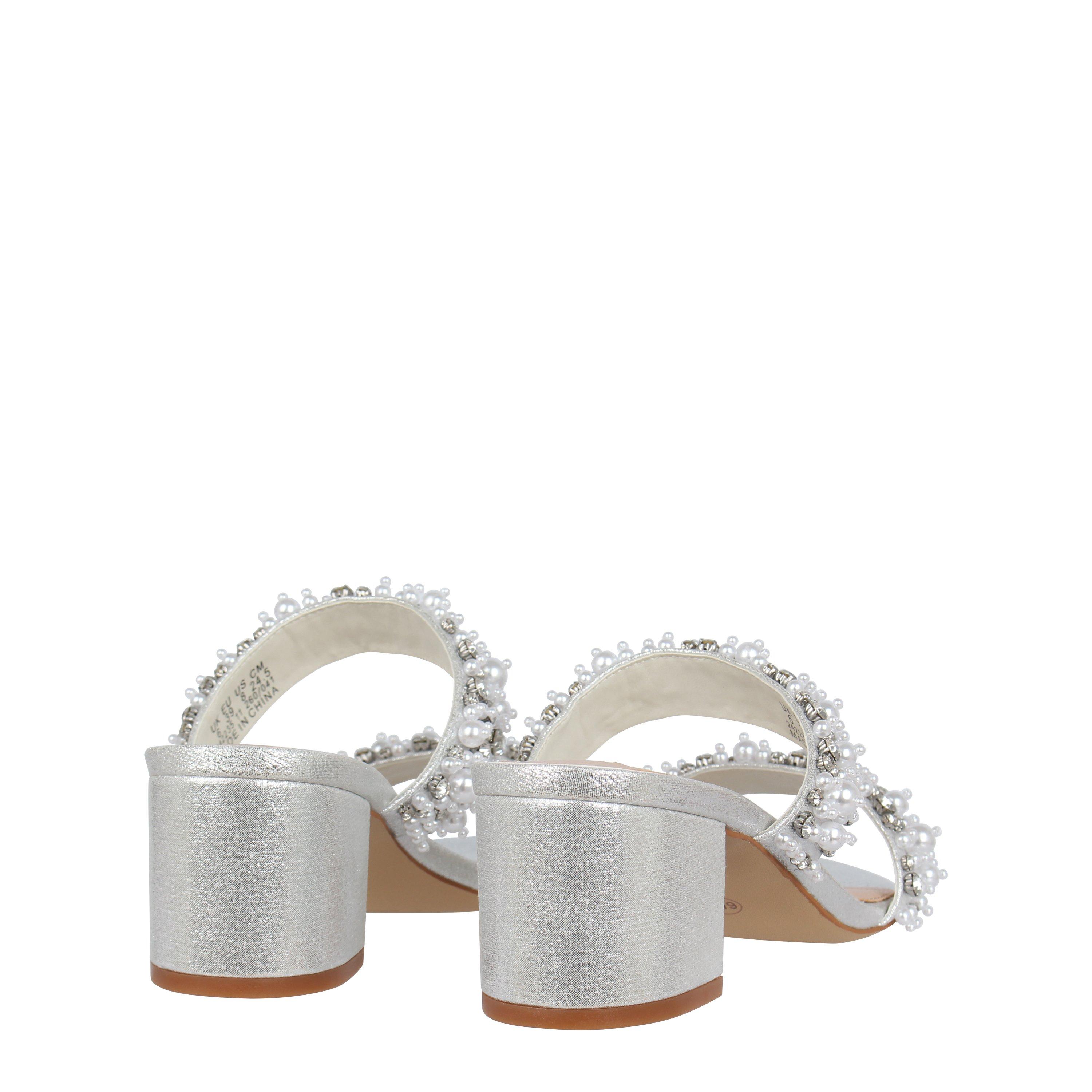 Silver - Biba - Biba 2 Strap Block Heel Sandal - 4