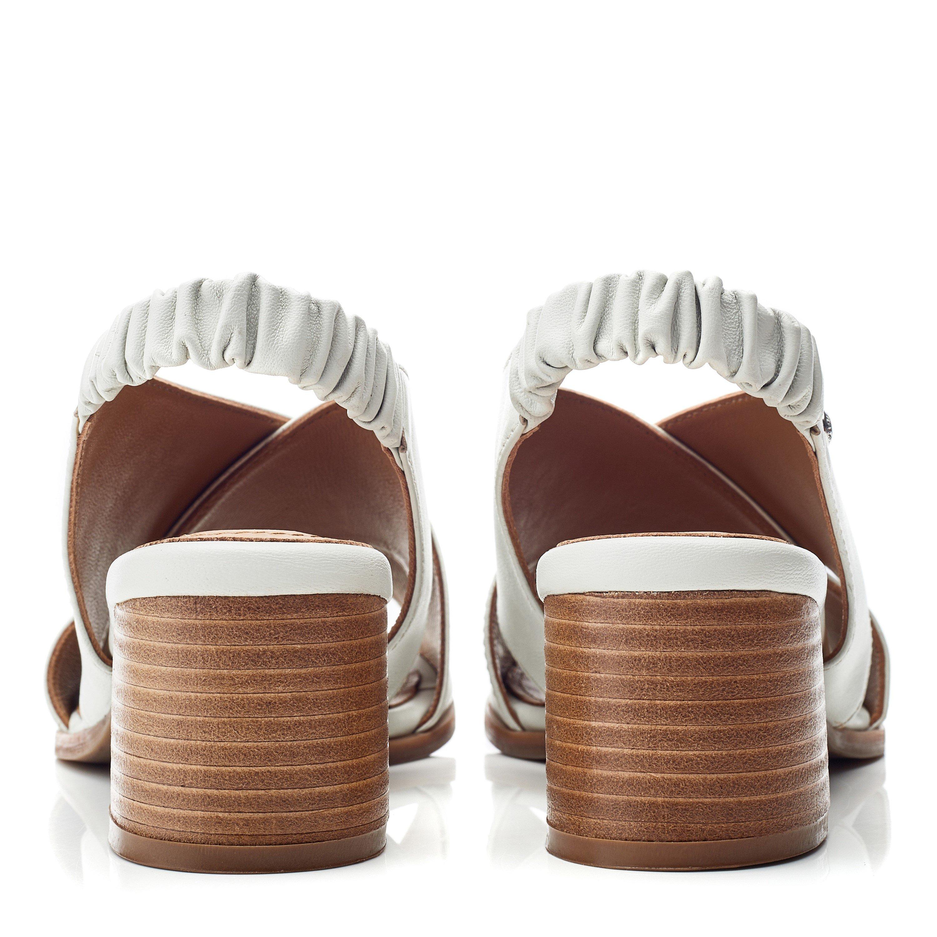 Off White - Moda in Pelle - Women's Block Heel Court Shoes - 3