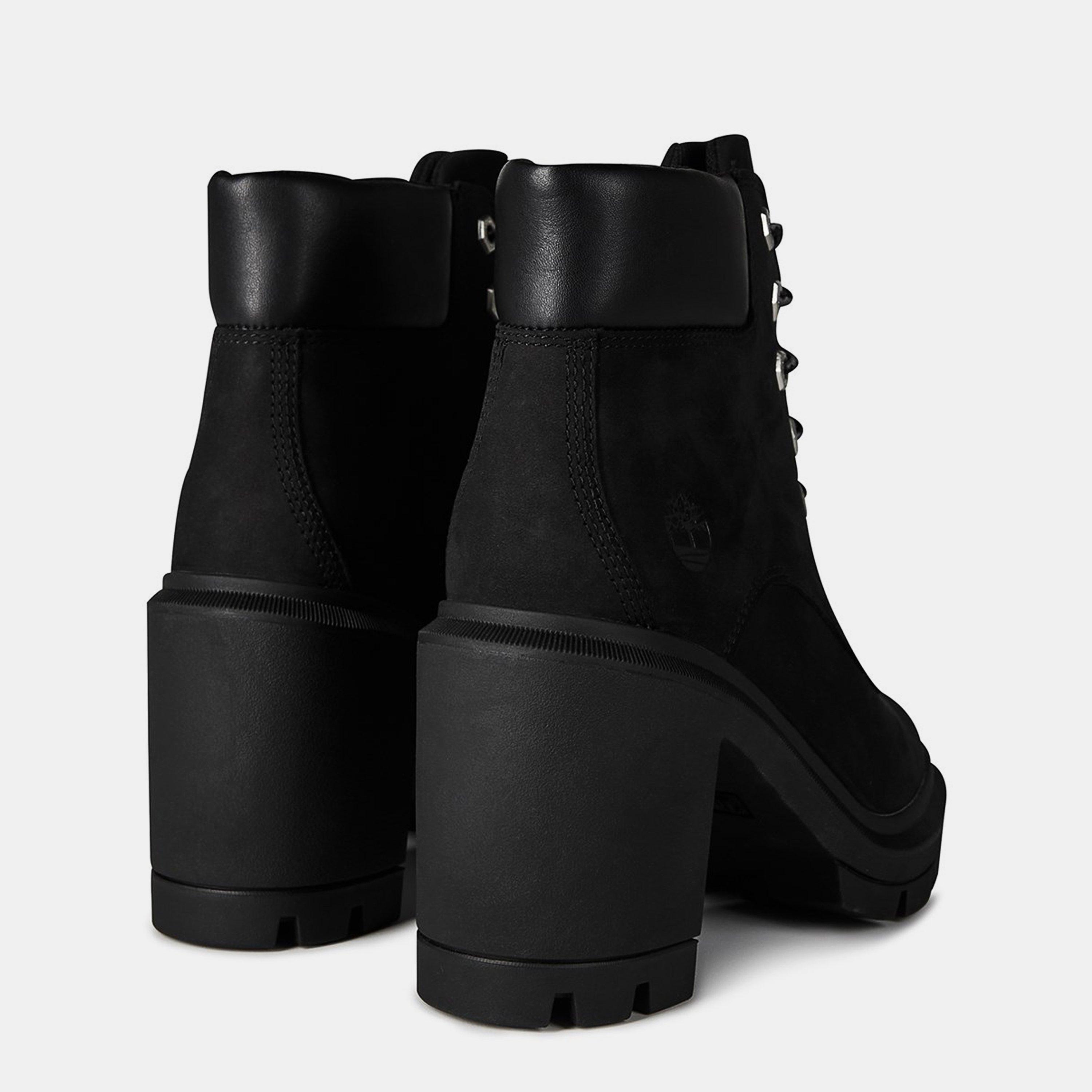 Black Nubuck - Timberland - Women's Allington Lace-up Heeled Boots - 6