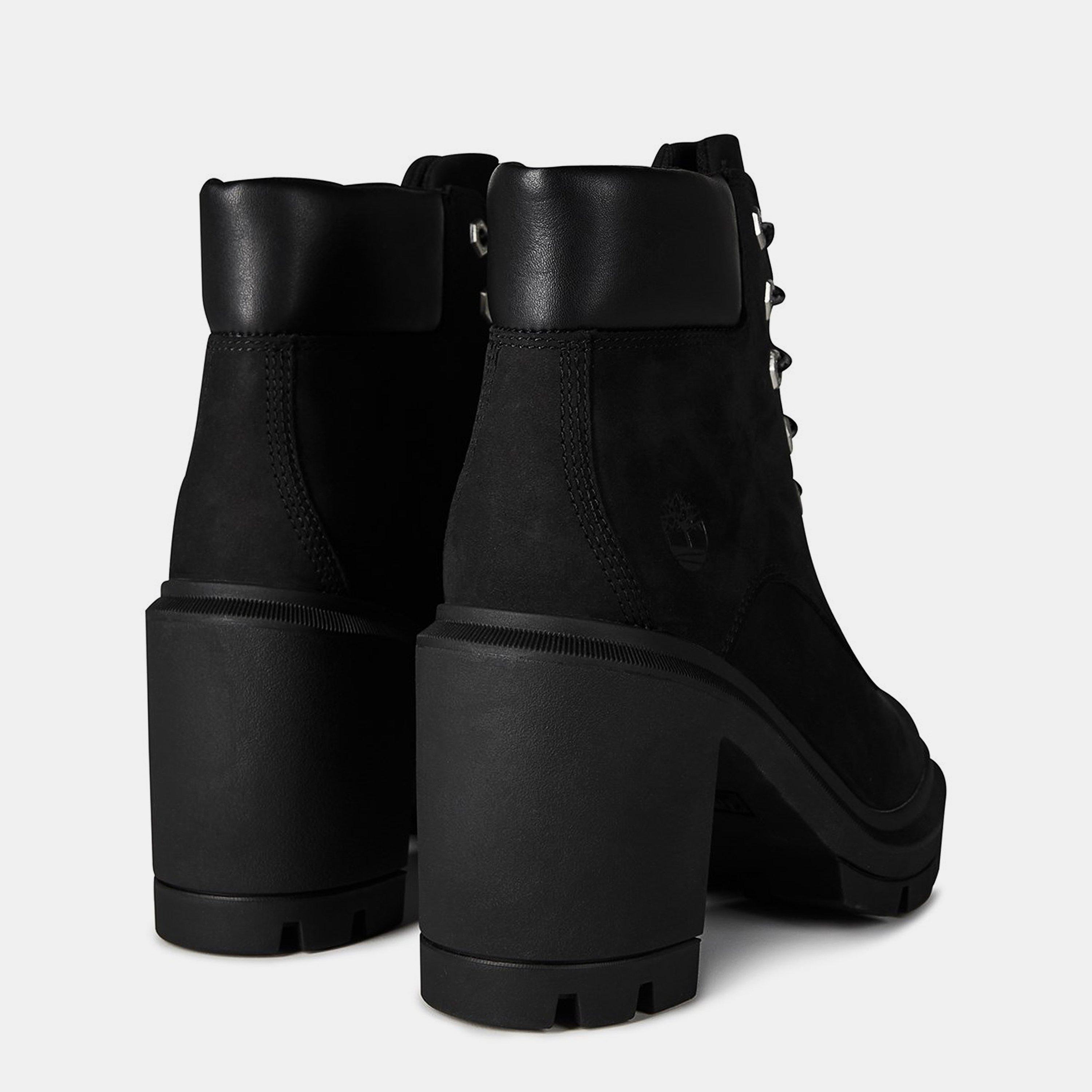 Black Nubuck - Timberland - Women's Allington Lace-up Heeled Boots - 9