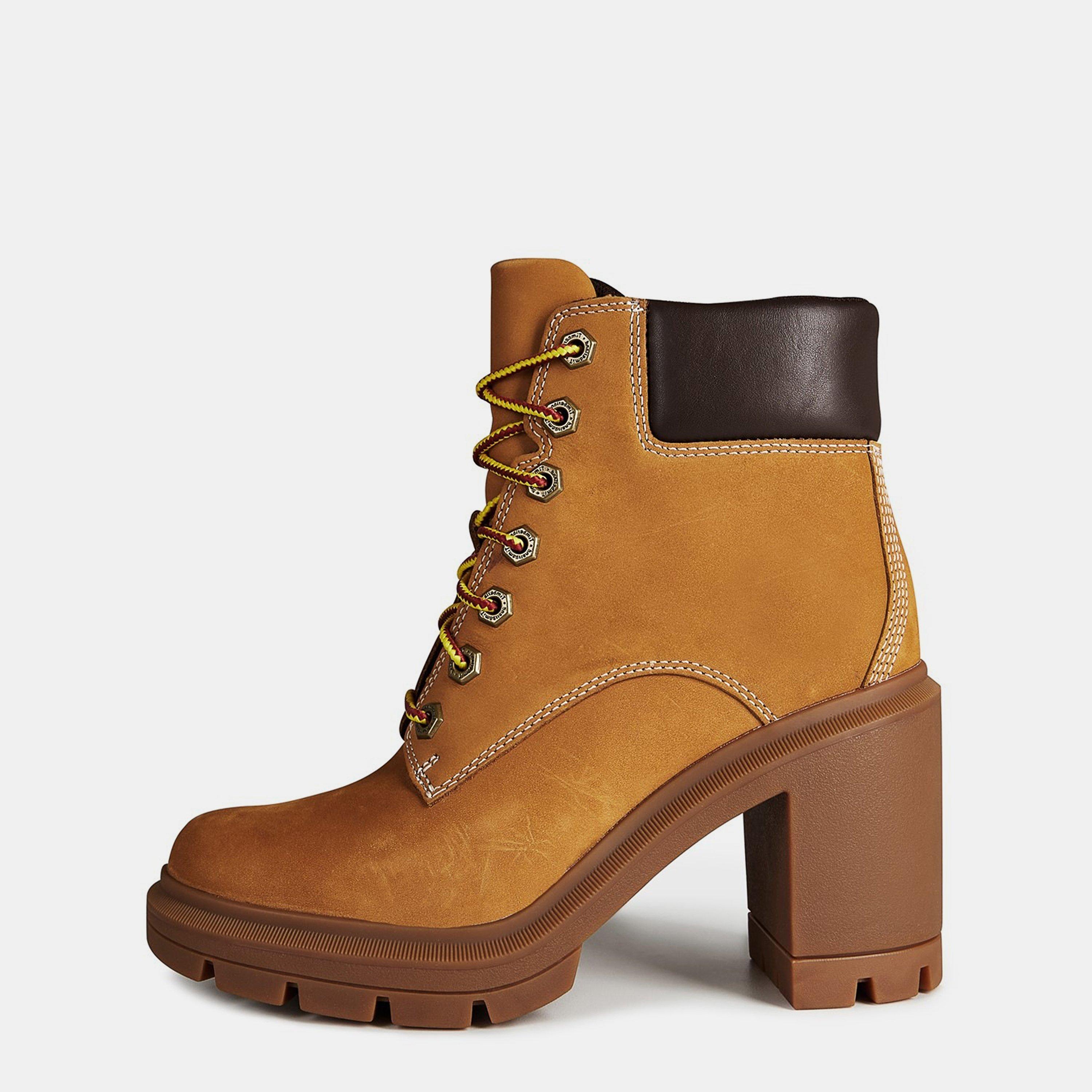 Wheat Nubuck - Timberland - Women's Allington Lace-up Heeled Boots - 3